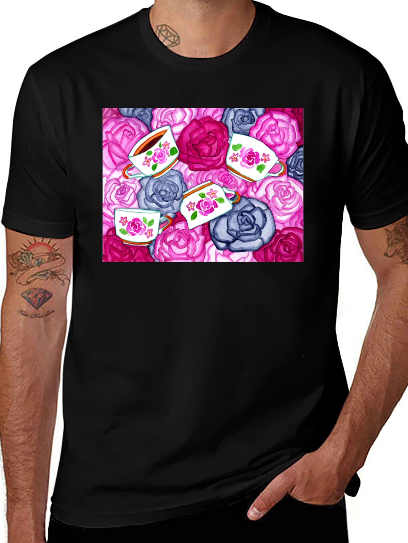 Variant 12 of Floral Tea Cup T-Shirt