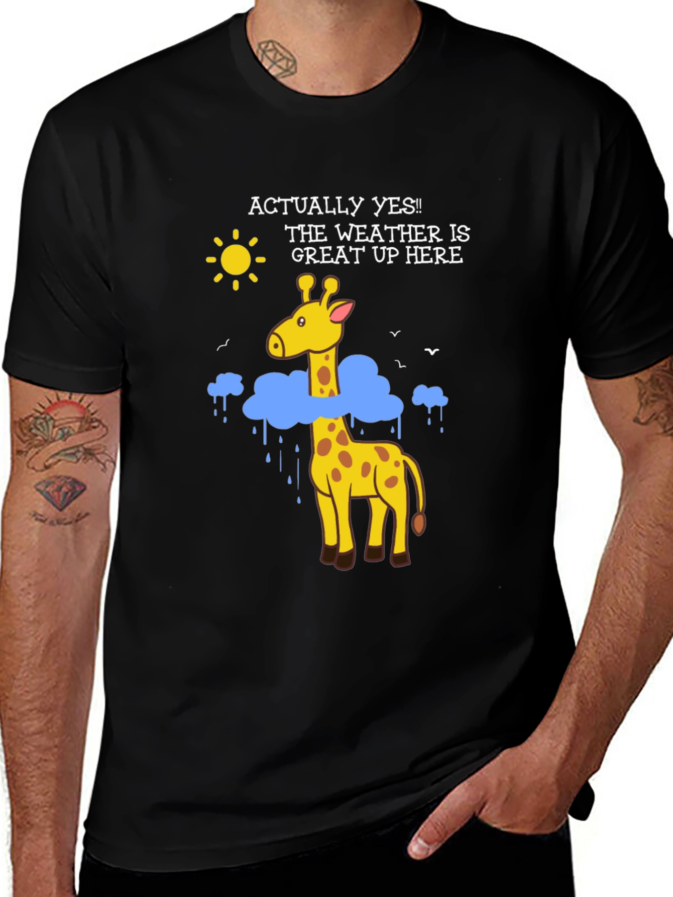 Variant 21 of Funny Giraffe Weather T-Shirt