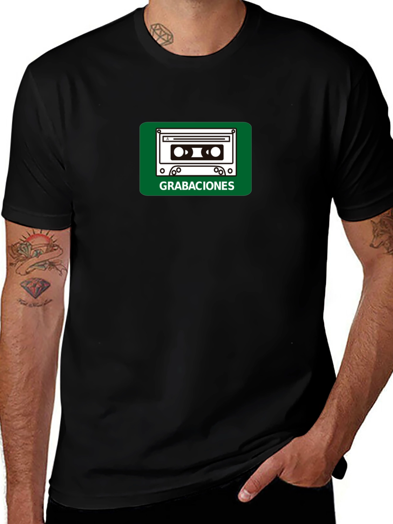 Variant 7 of Retro Cassette Tape Graphic T-Shirt - Black