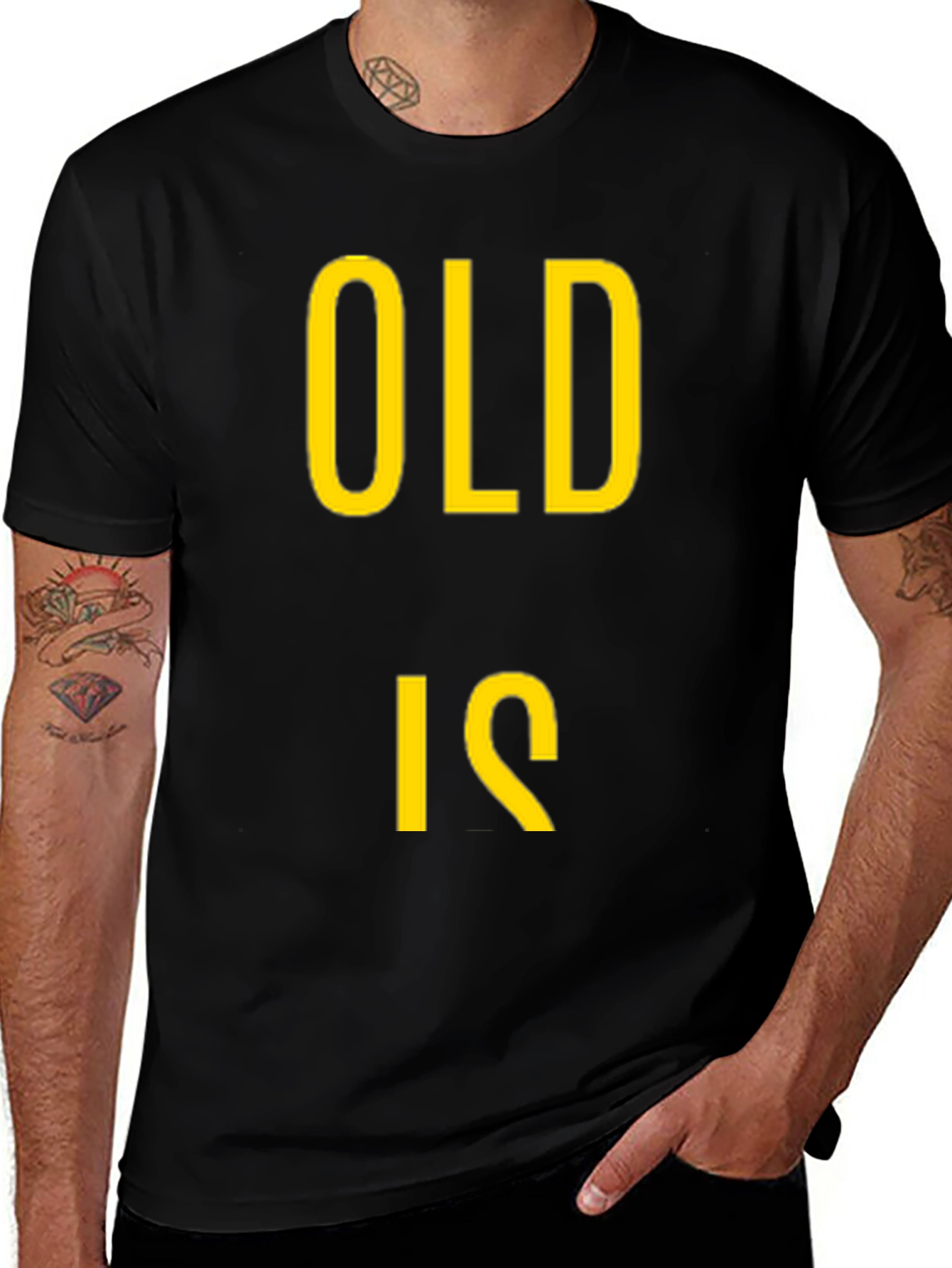 Variant 30 of Old Is Gold Black Graphic Tee