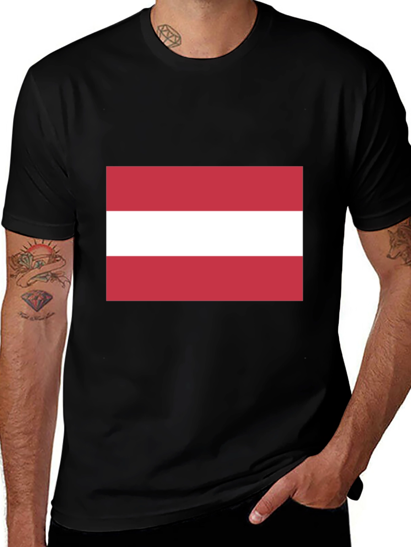 Austria Flag T-Shirt - Black Cotton Tee