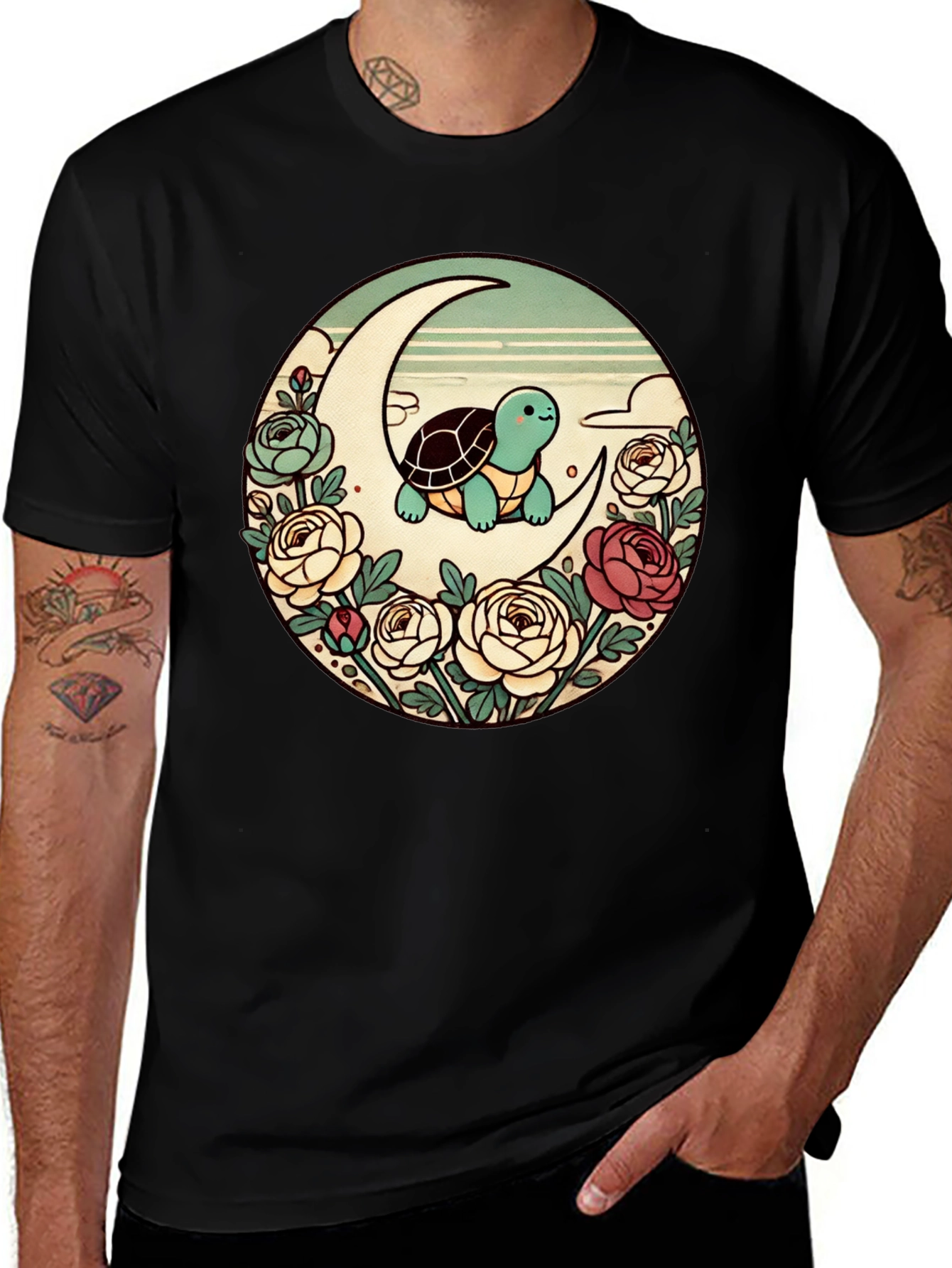 Variant 6 of Turtle on the Moon Graphic Tee