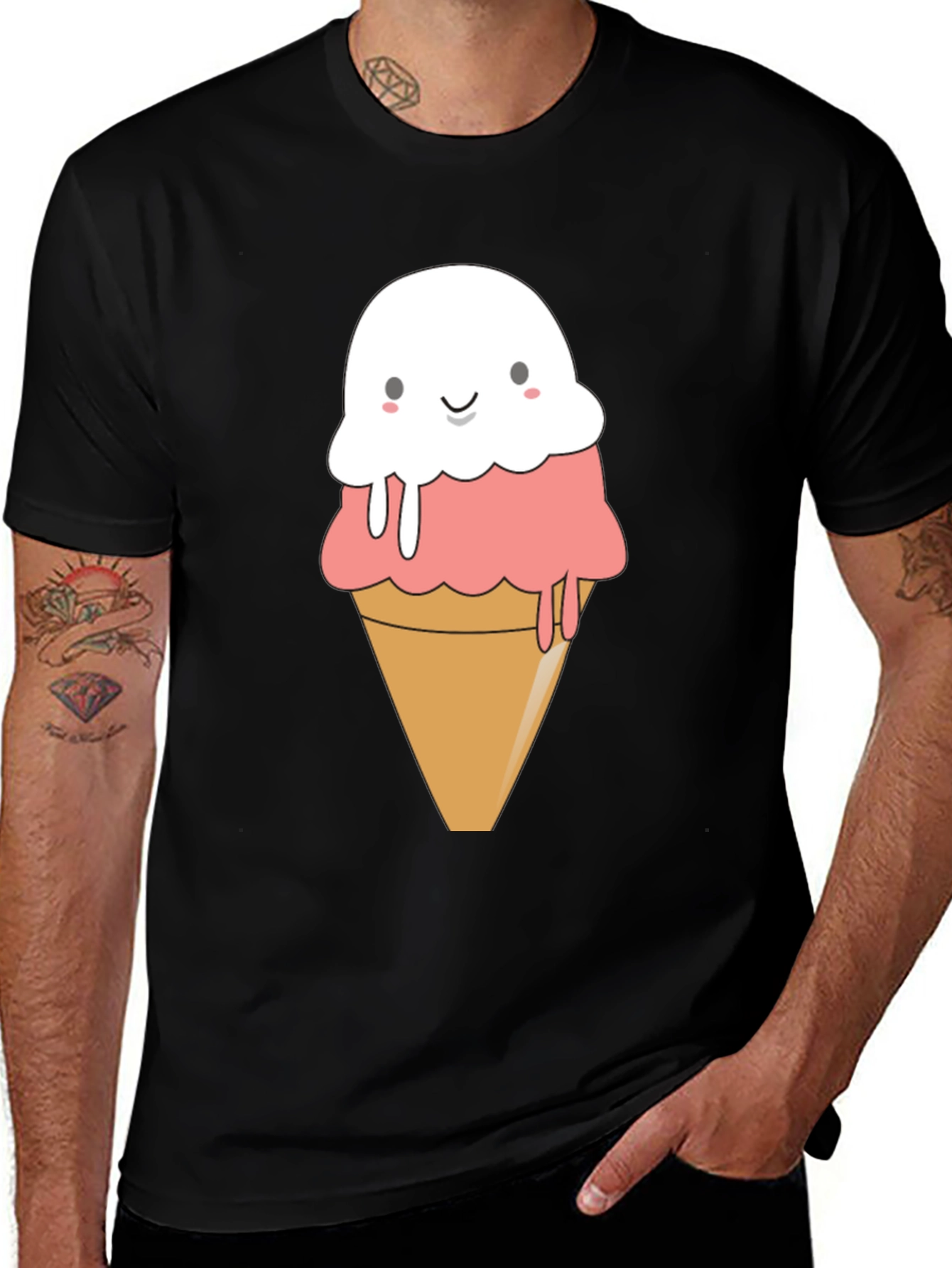 Cute Ice Cream Cone Graphic T-Shirt