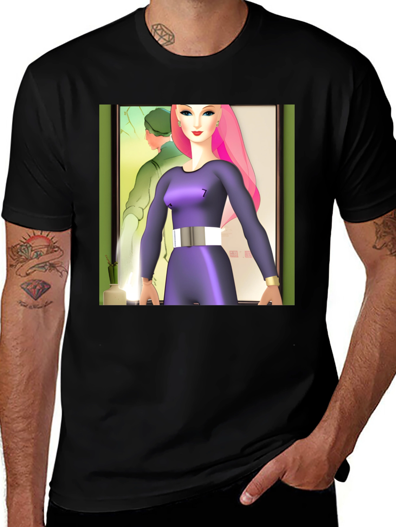 Variant 24 of Abstract Art T-Shirt: Retro-Futuristic Style