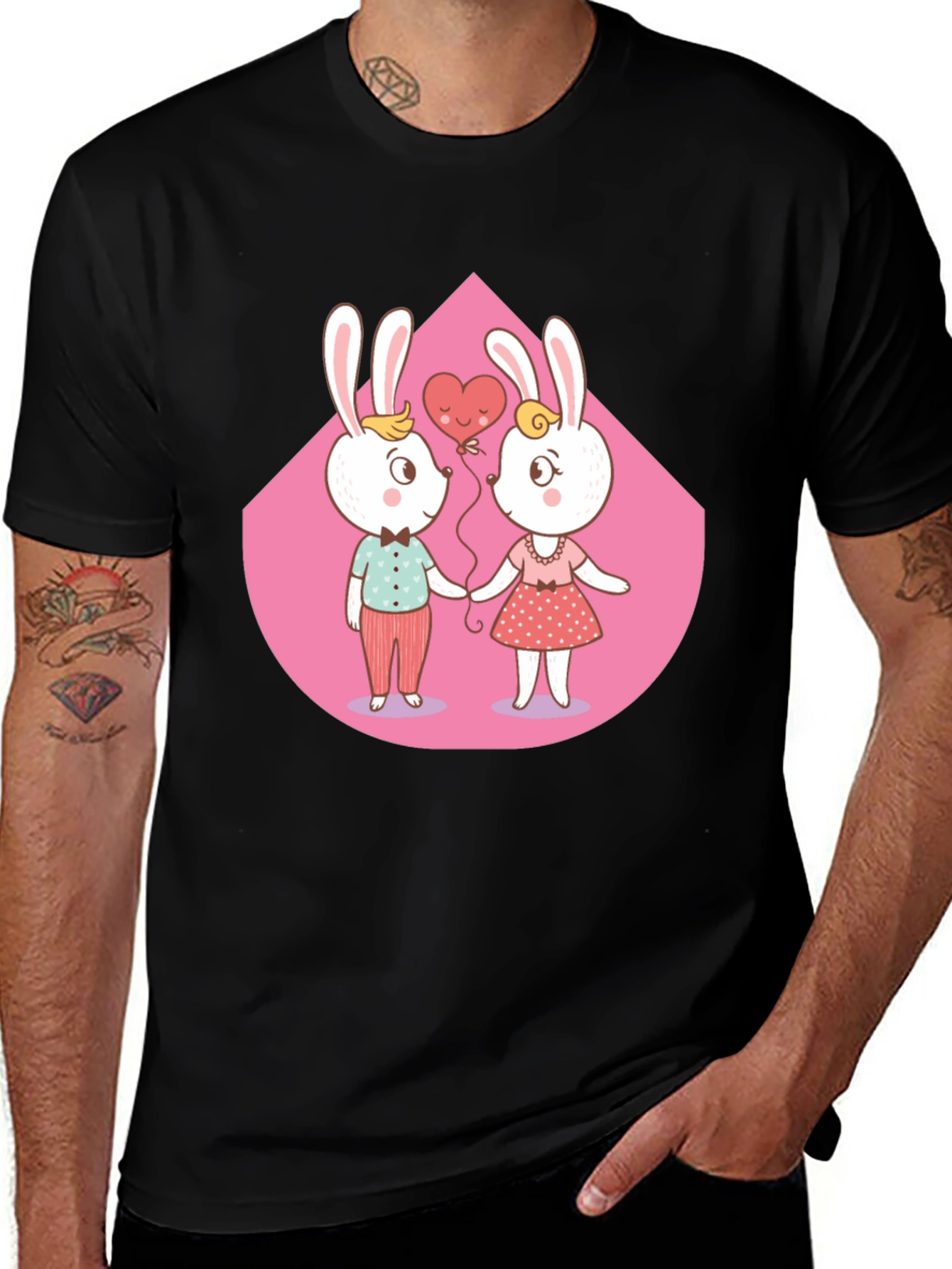 Variant 18 of Cute Cartoon Bunny Couple T-Shirt