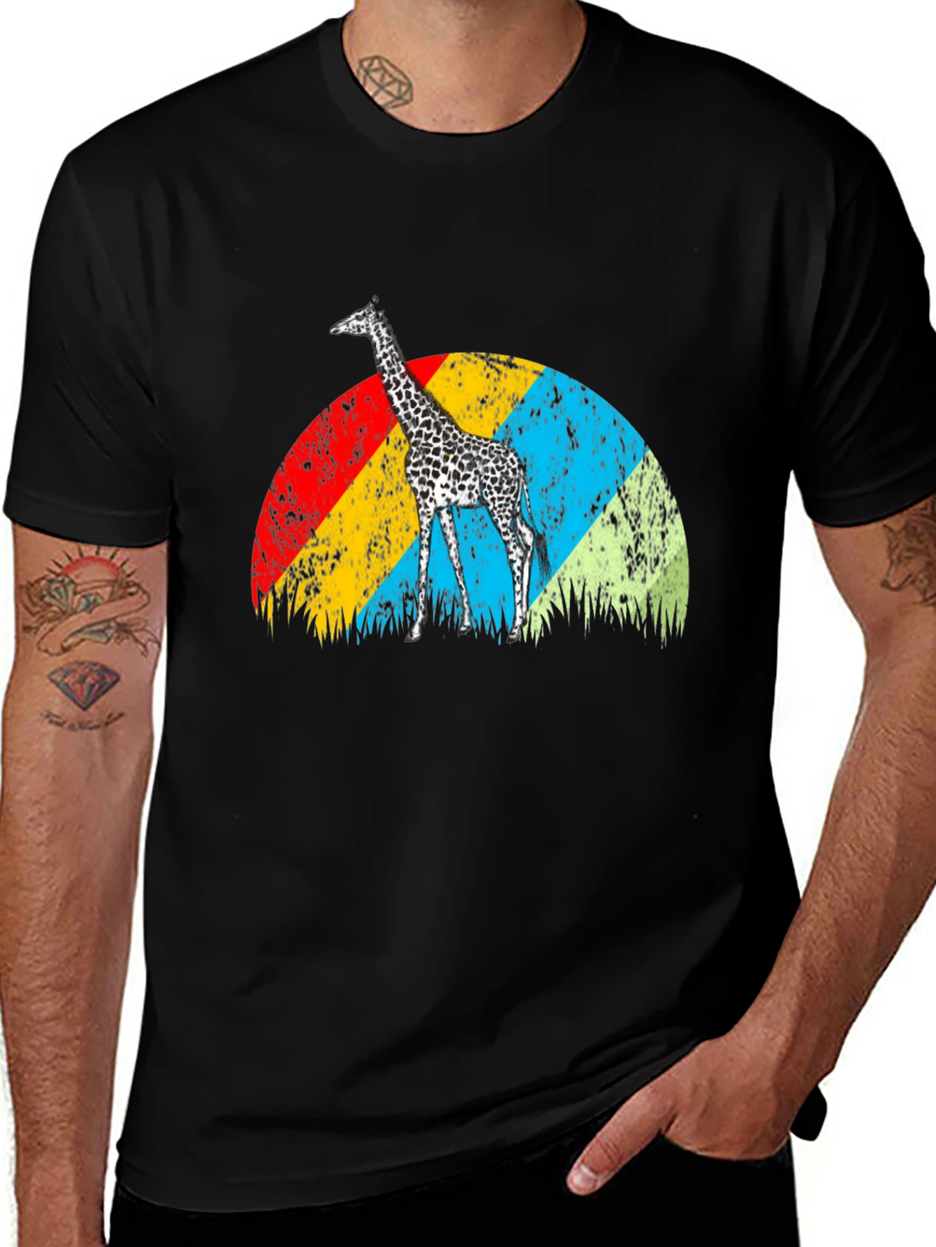 Variant 10 of Giraffe Graphic Tee - Retro Style