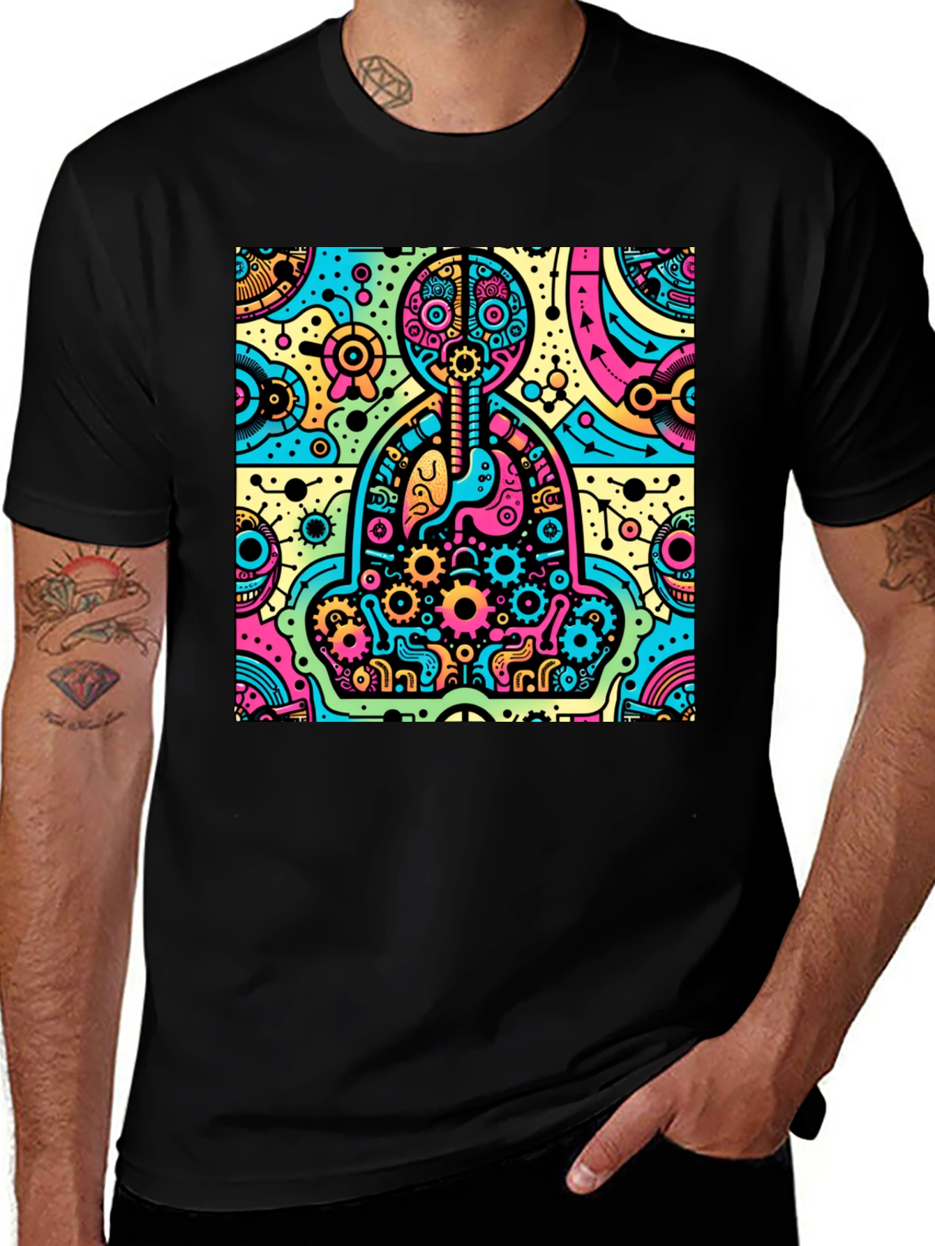 Variant 22 of Abstract Anatomy Graphic Tee - Artistic Human Body Design