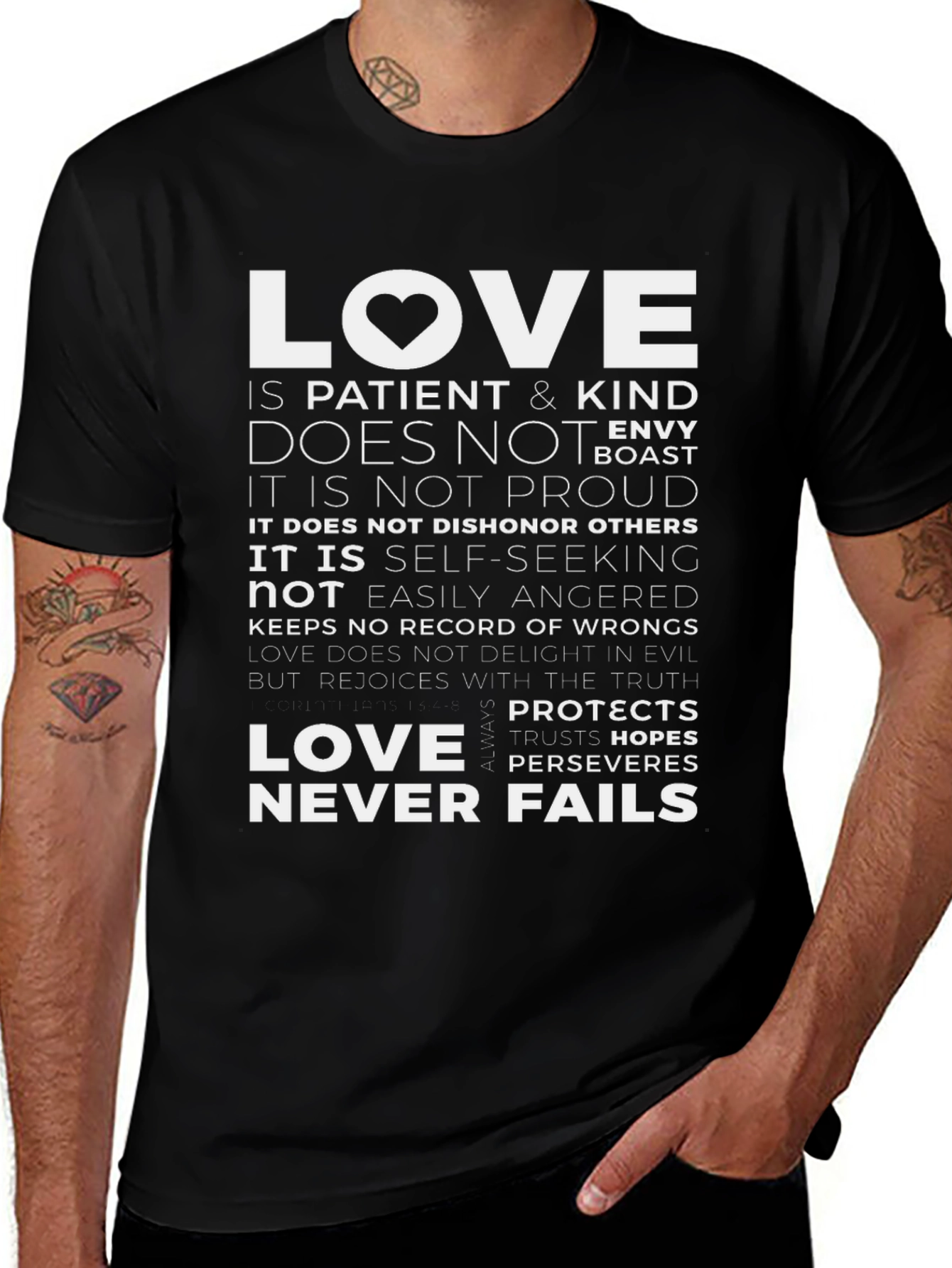 Variant 21 of Love Never Fails Graphic T-Shirt