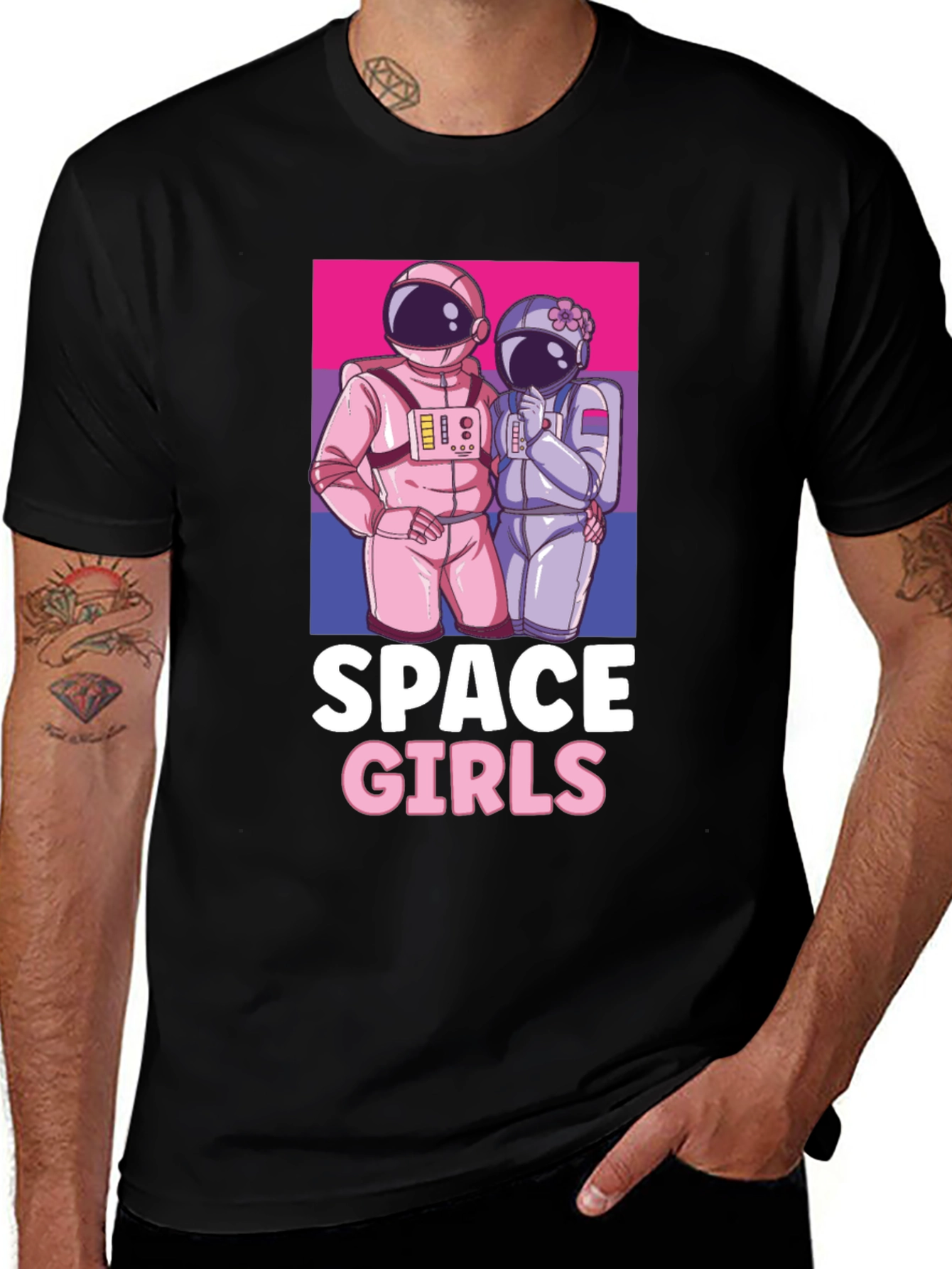 Space Girls Bisexual Pride T-Shirt
