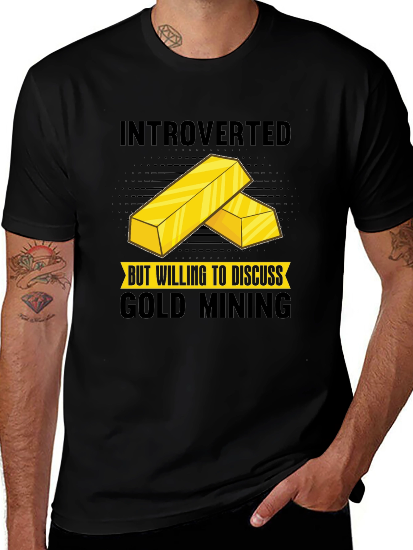 Variant 4 of Introverted Gold Mining T-Shirt