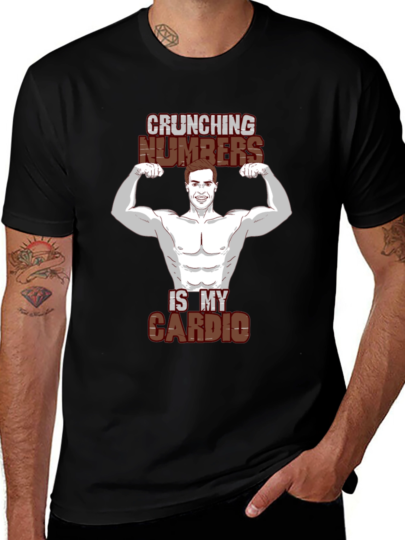 Variant 27 of Crunching Numbers is My Cardio Graphic T-Shirt