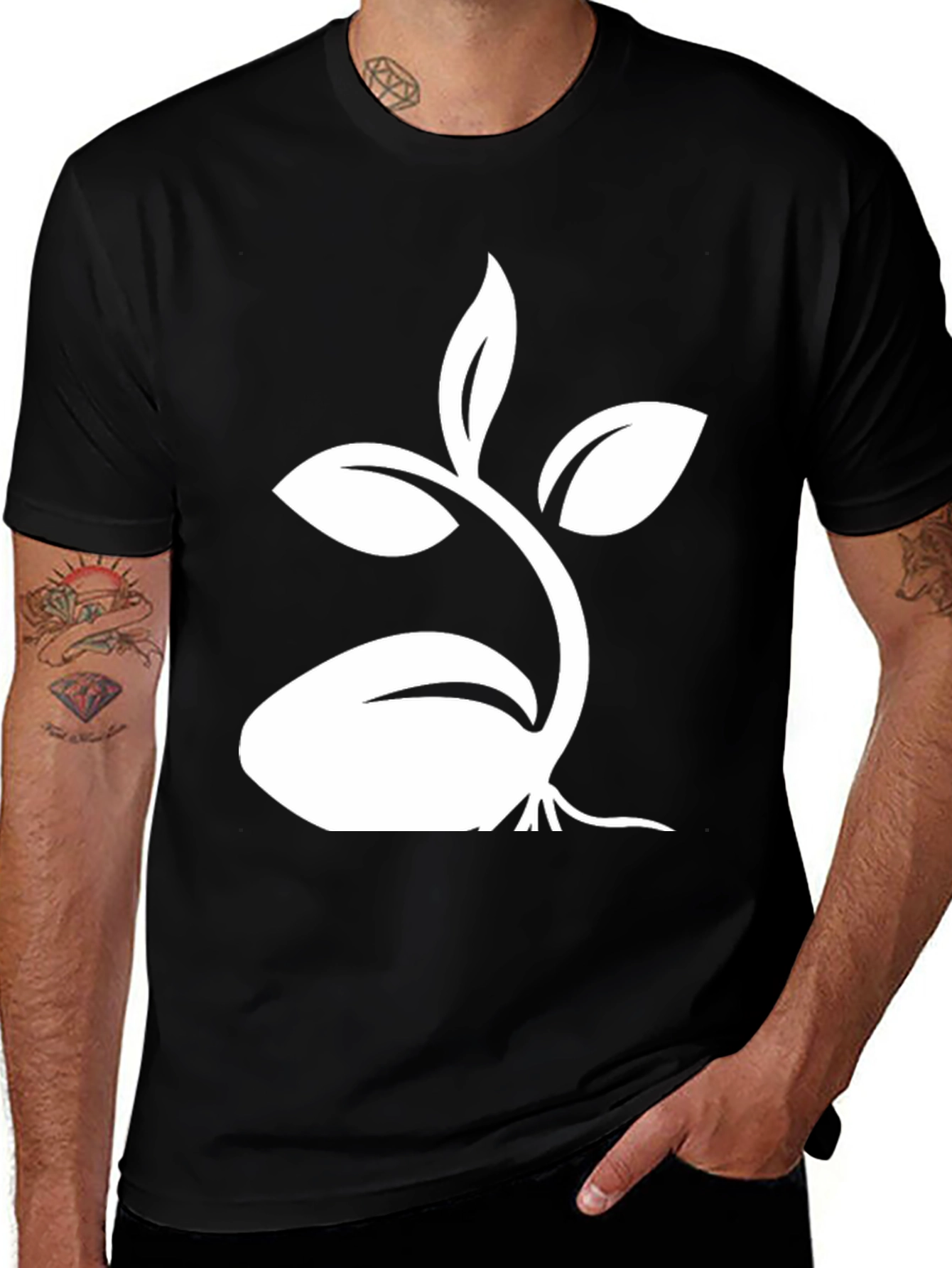 Variant 13 of Black Tee with Sprout Graphic