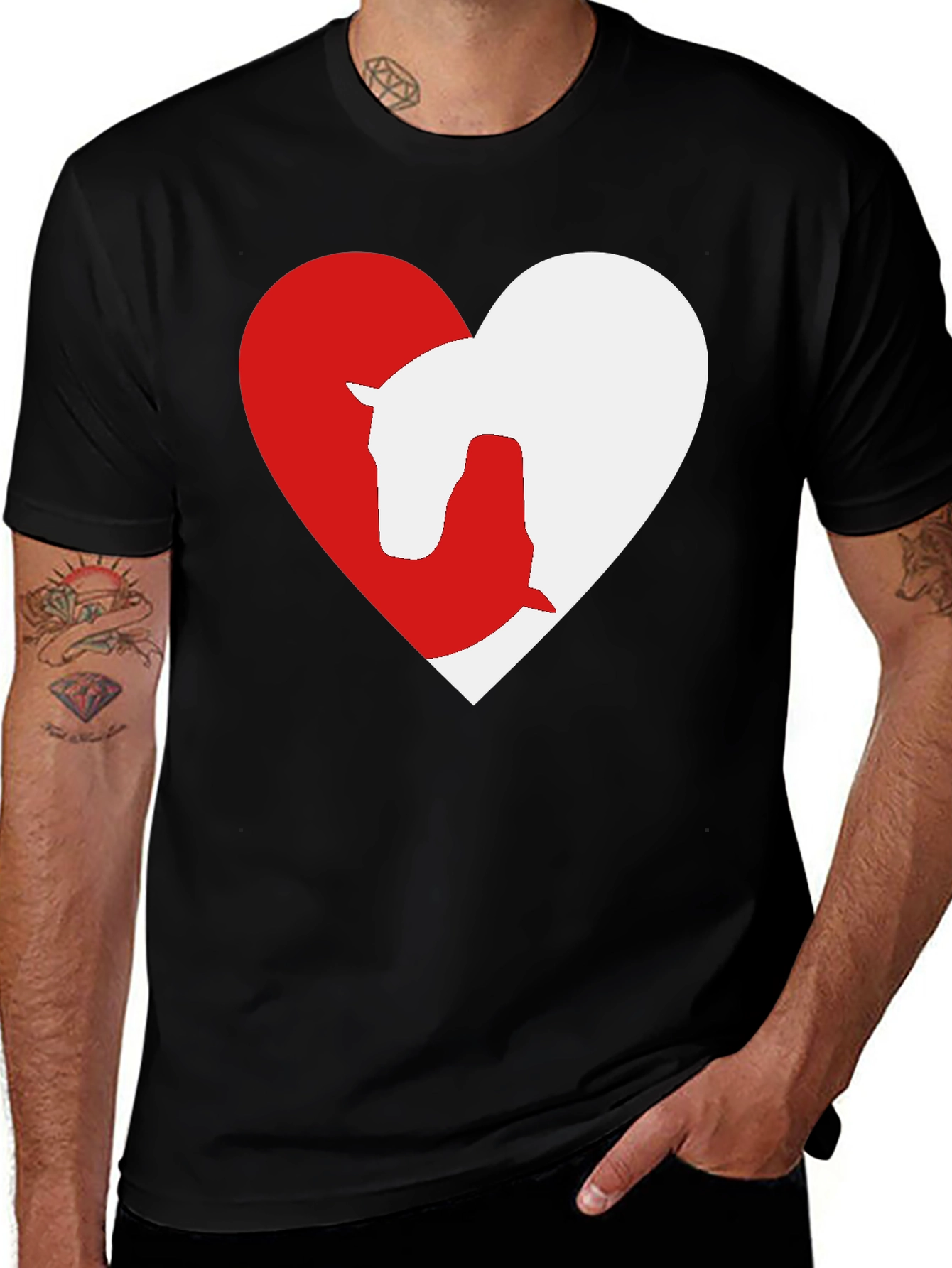 Variant 23 of Horse & Dog Love Heart T-Shirt