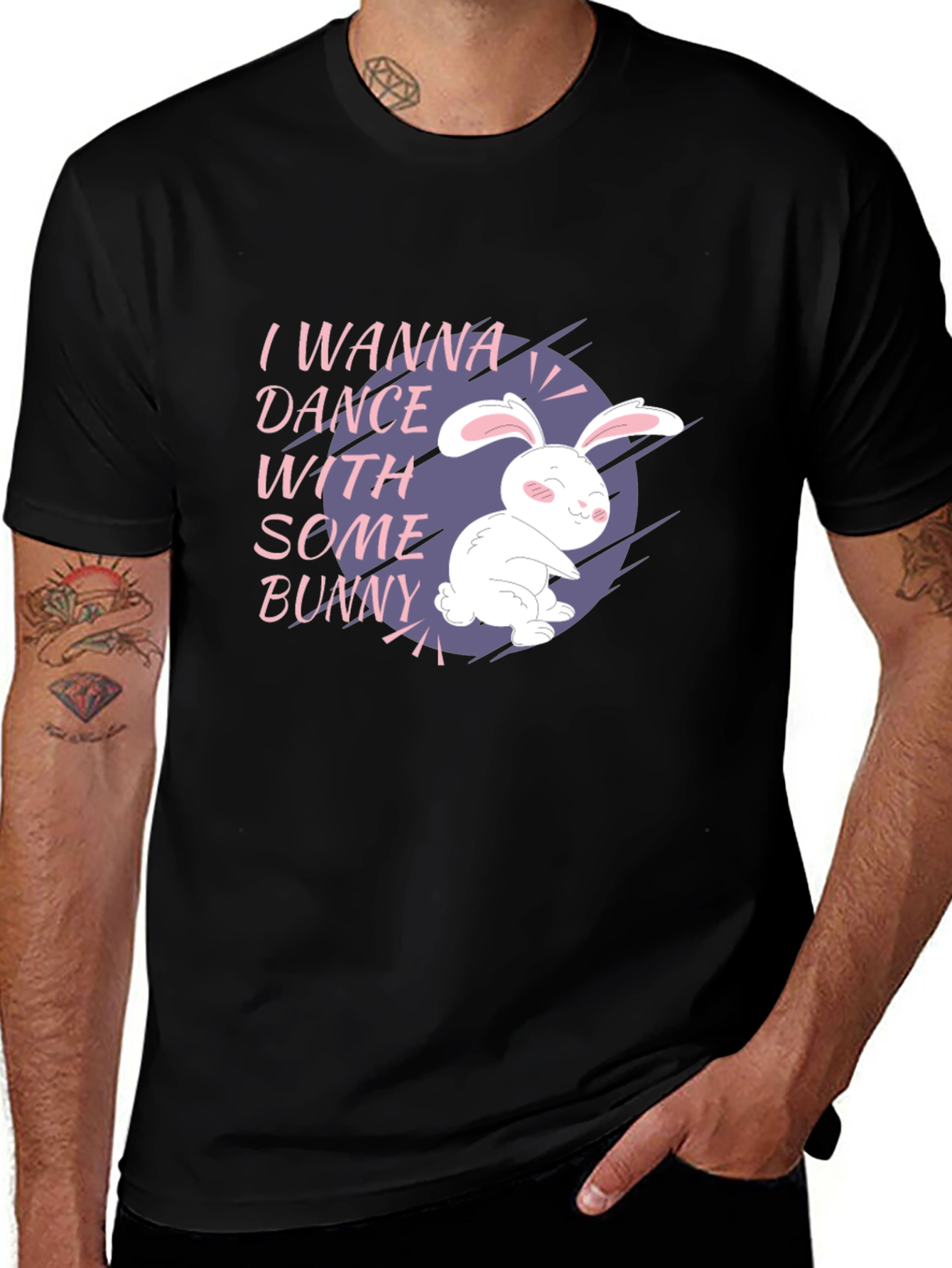 Black I Wanna Dance With Some Bunny Black T-Shirt main image