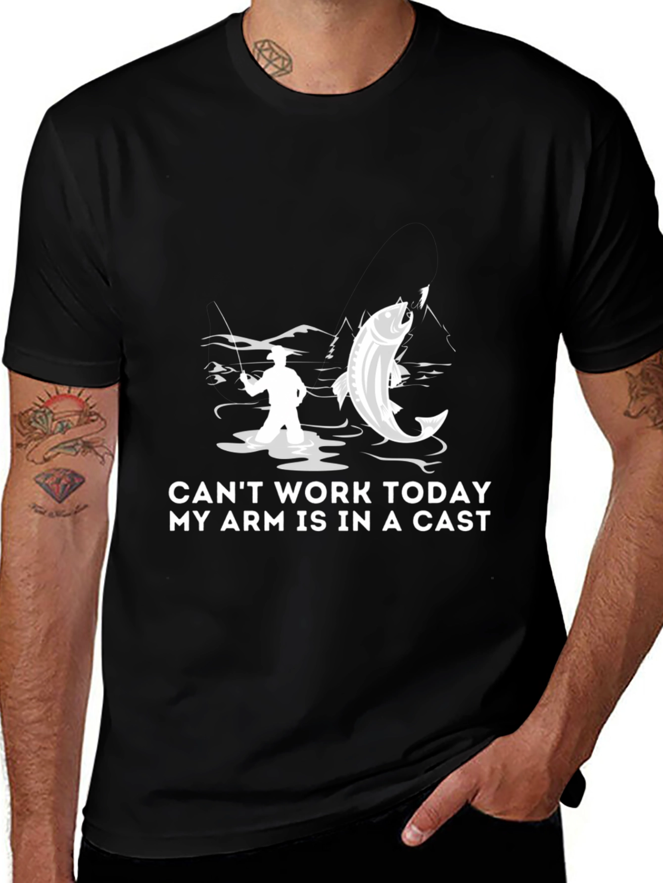Variant 12 of Funny Fishing T-Shirt: Can't Work Today