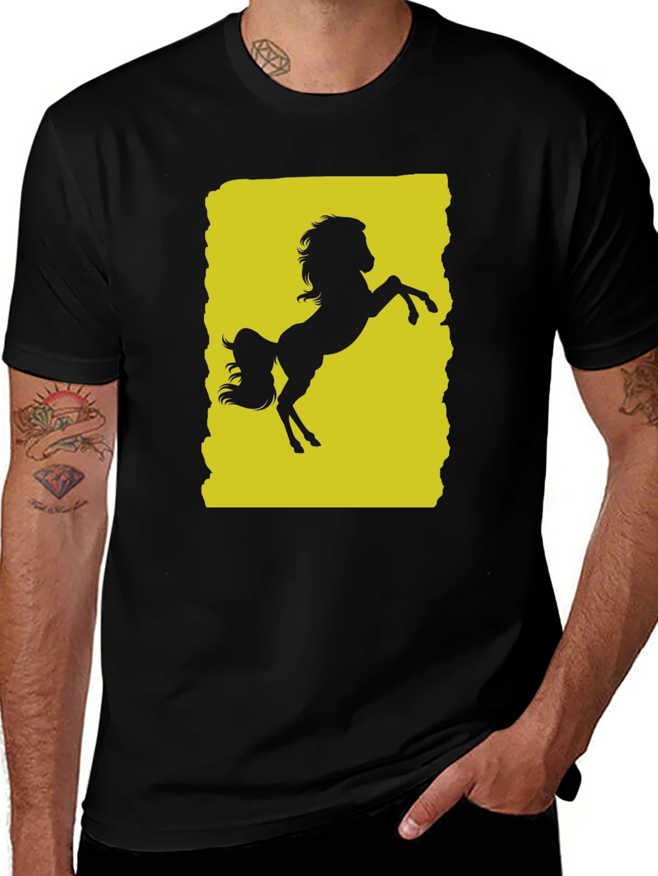 Variant 9 of Horse Silhouette Graphic Print Tee
