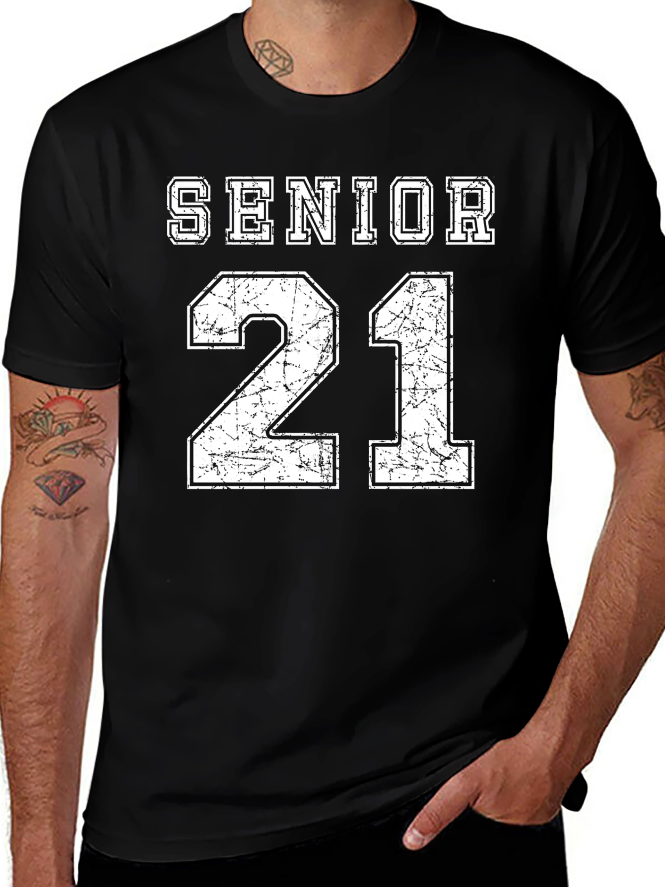 Black Senior 21 T-Shirt - Graduation Year Tee main image