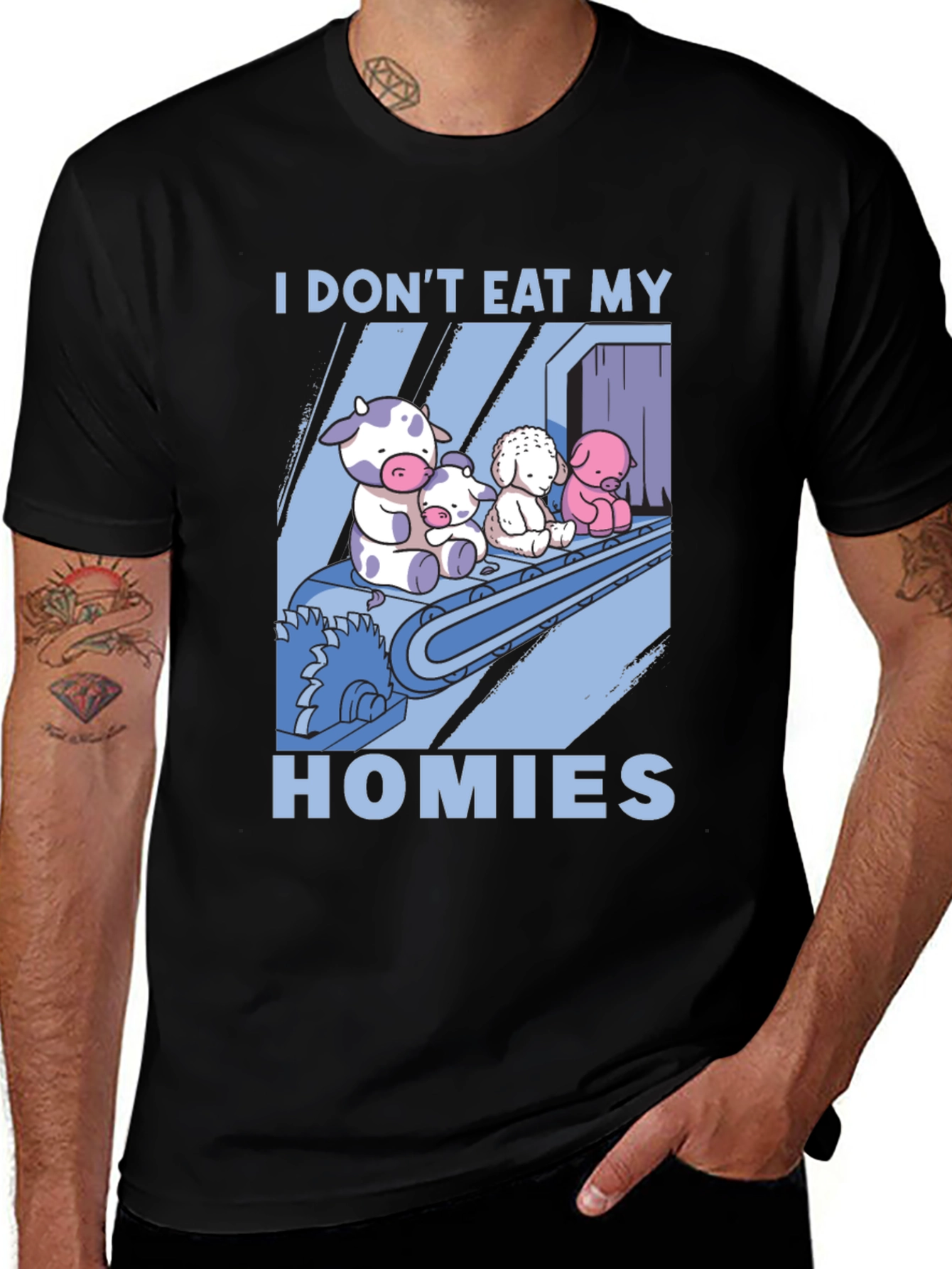Variant 28 of Vegan Graphic Tee - Don't Eat My Homies T-Shirt
