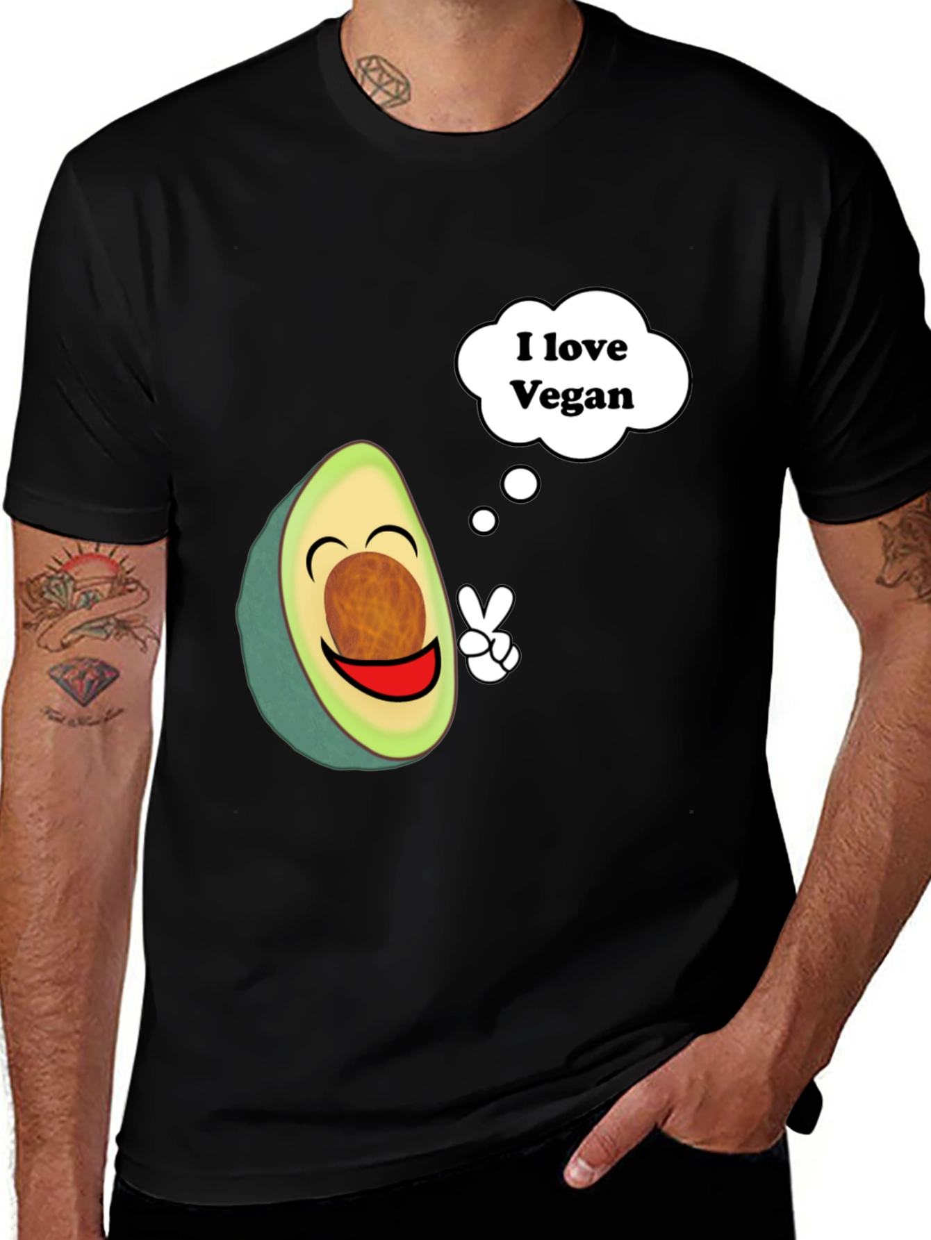 Variant 15 of I Love Vegan Avocado T-Shirt