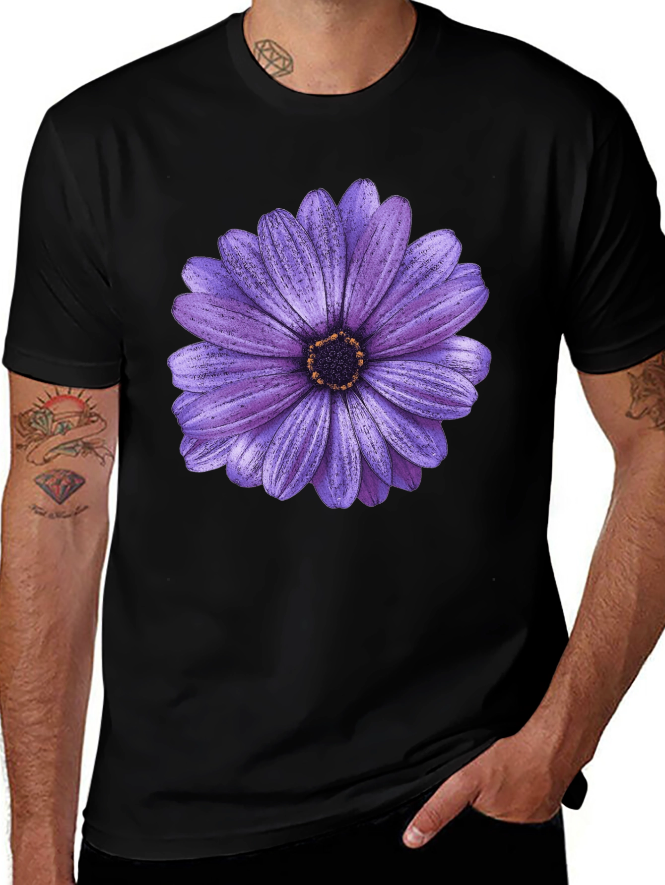 Purple Daisy Graphic T-Shirt