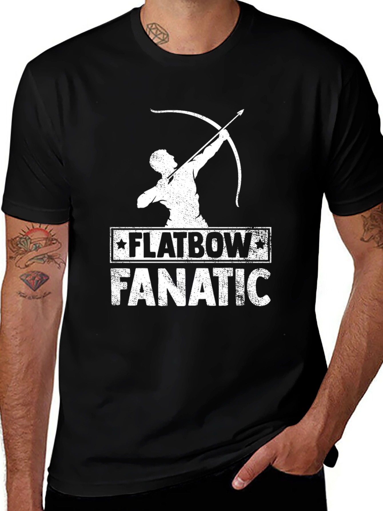 Black Flatbow Fanatic Graphic T-Shirt main image