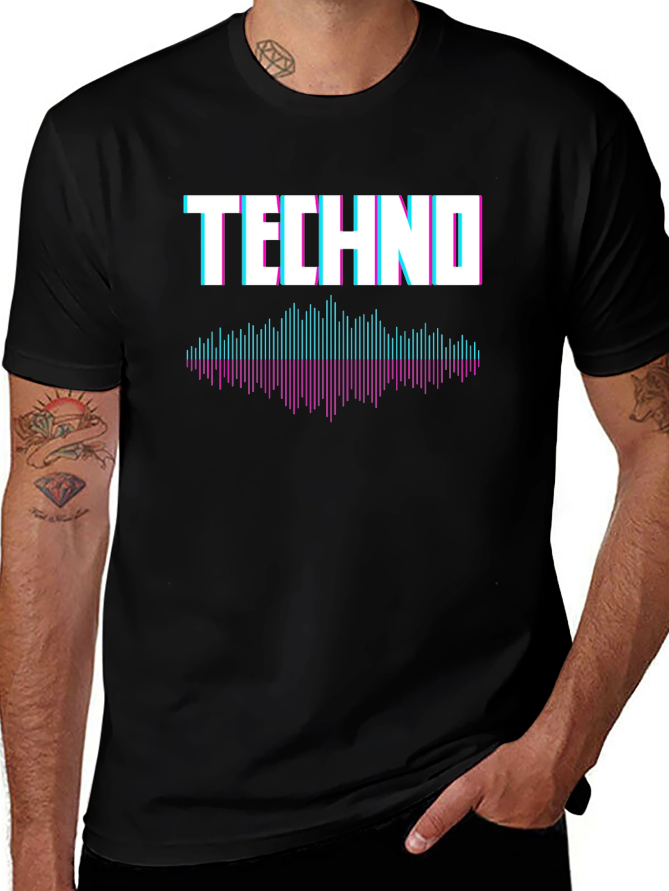 Variant 13 of Techno Music T-Shirt - Black Graphic Tee