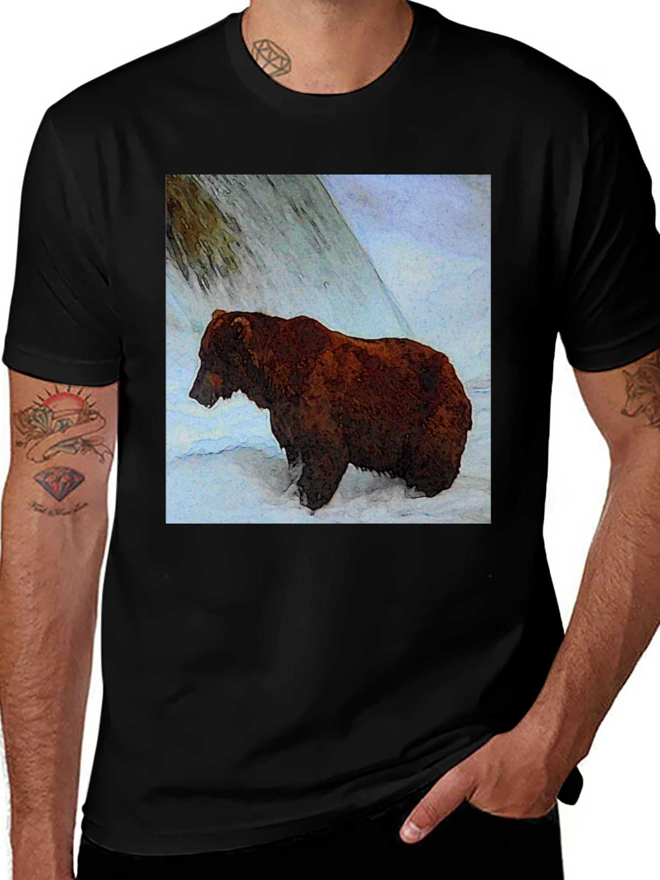 Variant 19 of Grizzly Bear Waterfall T-Shirt