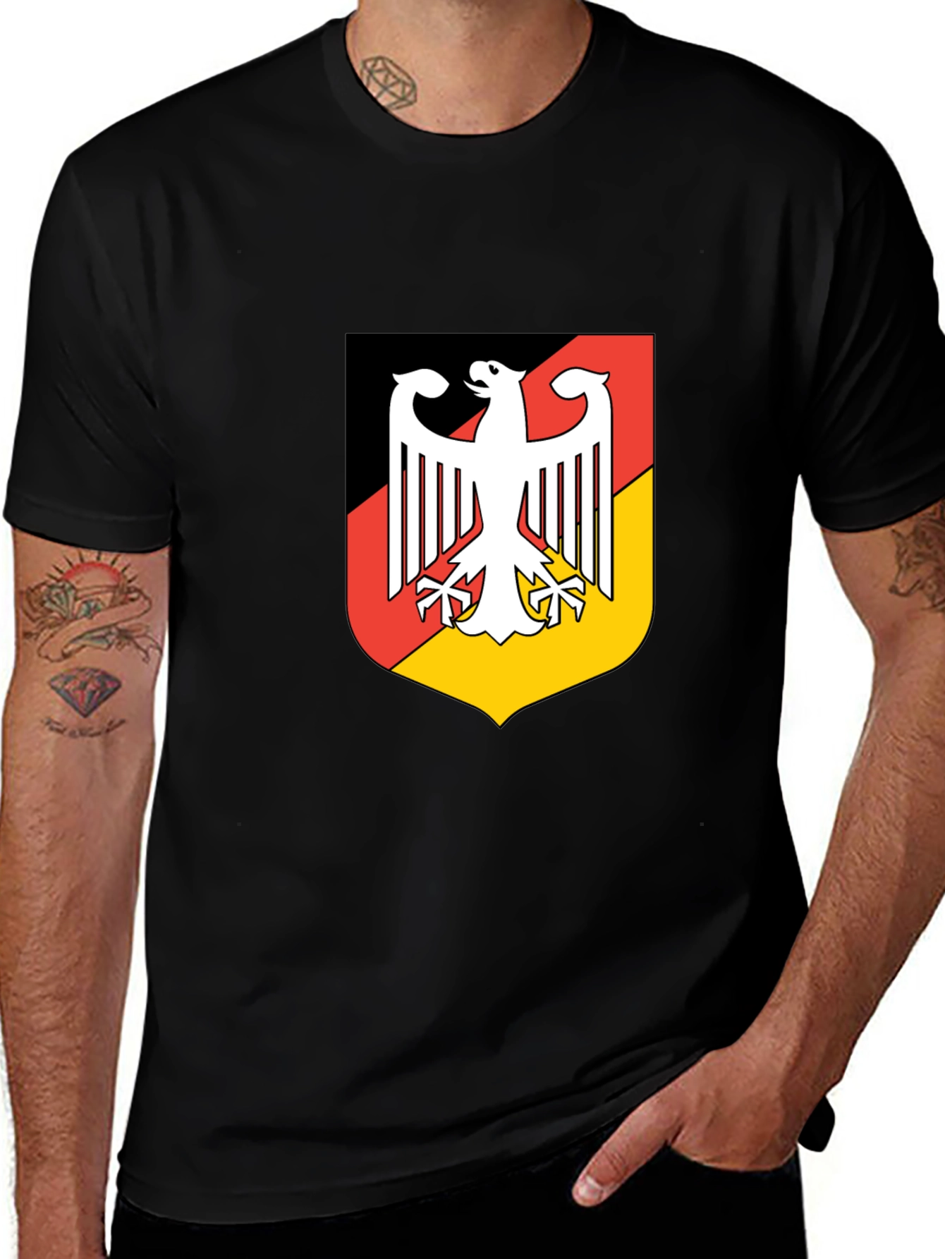 Black German Coat of Arms Graphic Black T-Shirt main image