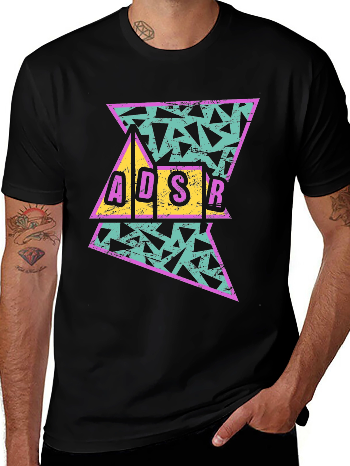 Variant 25 of Retro ADSR Graphic T-Shirt - Black