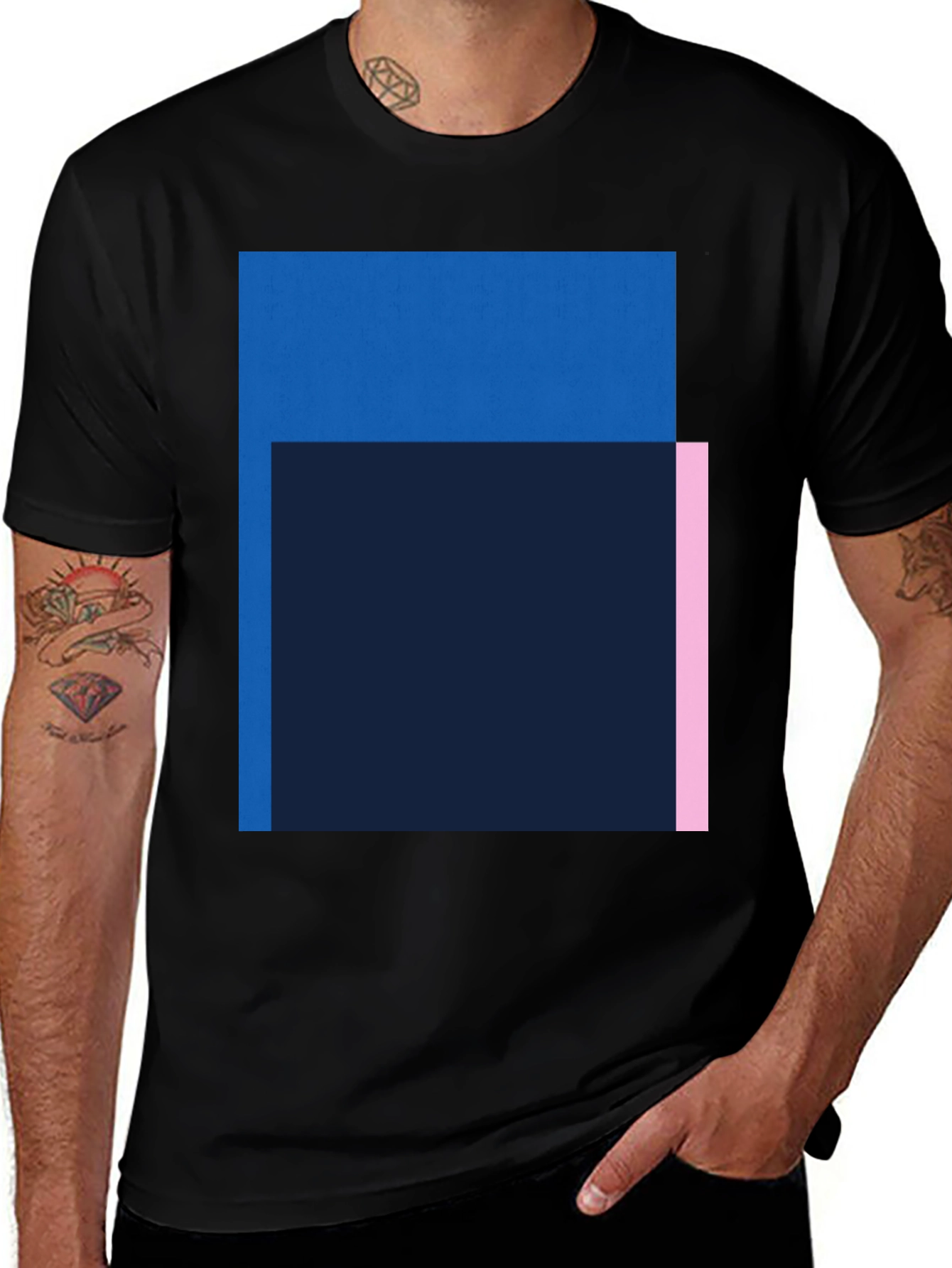 Variant 25 of Geometric Color Block Tee - Modern Style