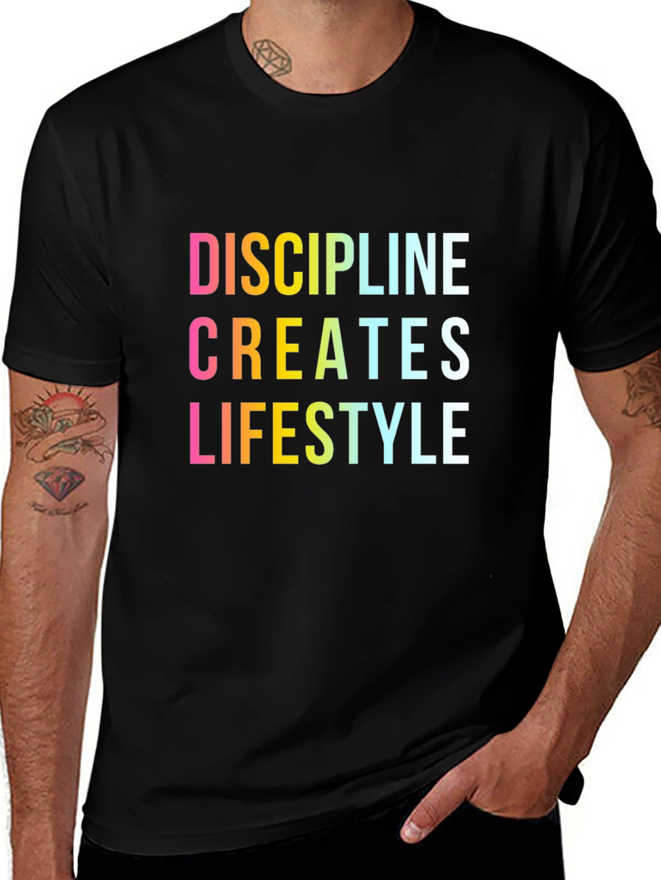 Variant 9 of Discipline Creates Lifestyle Graphic Tee