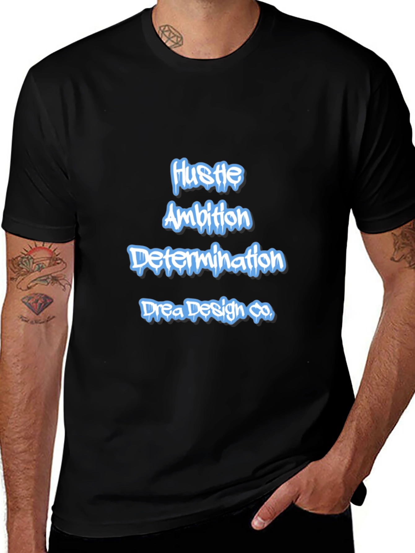 Variant 27 of Hustle Ambition Tee - Drea Design Co. Black T-Shirt