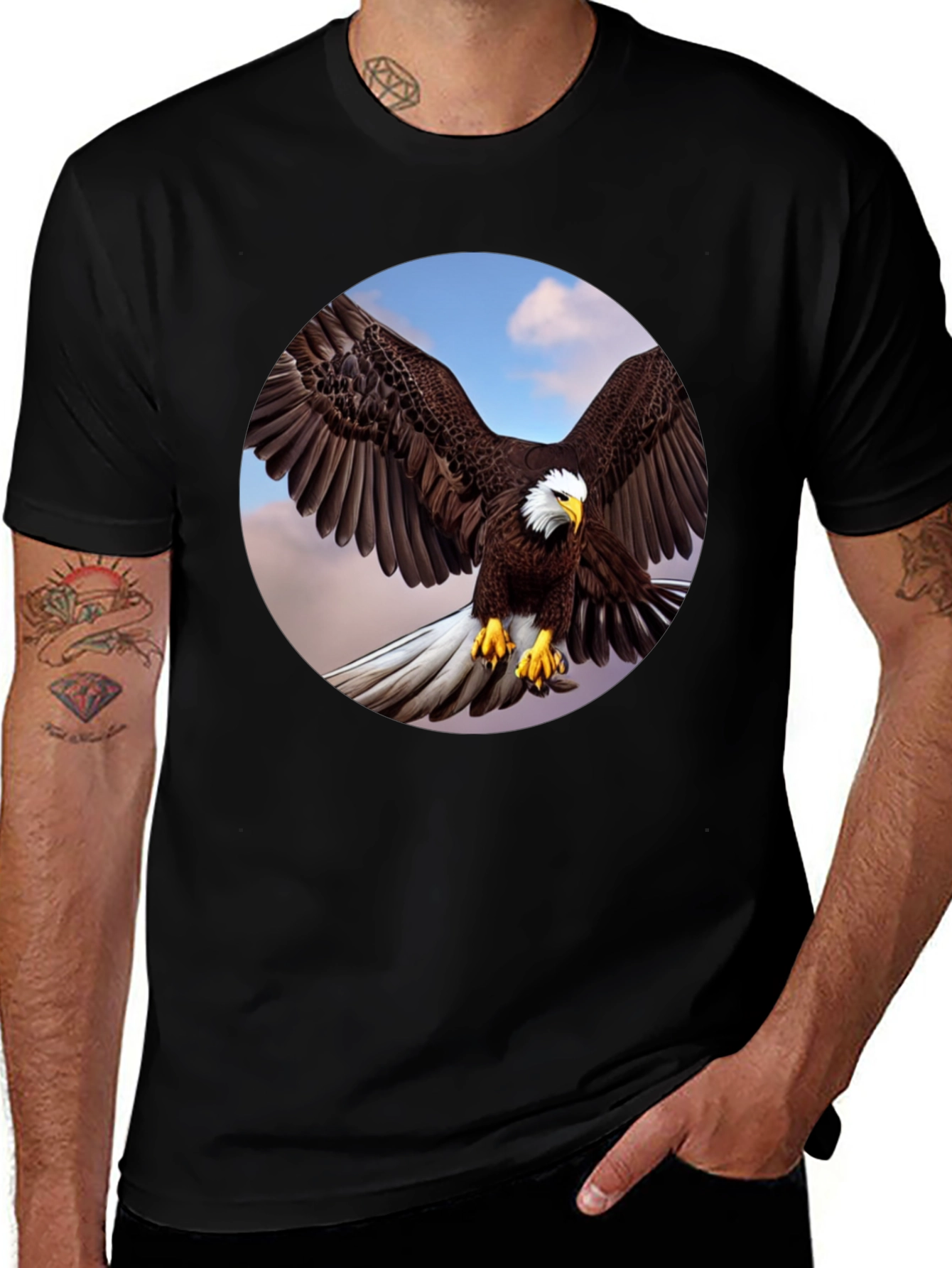 Variant 22 of Eagle Graphic Black T-Shirt