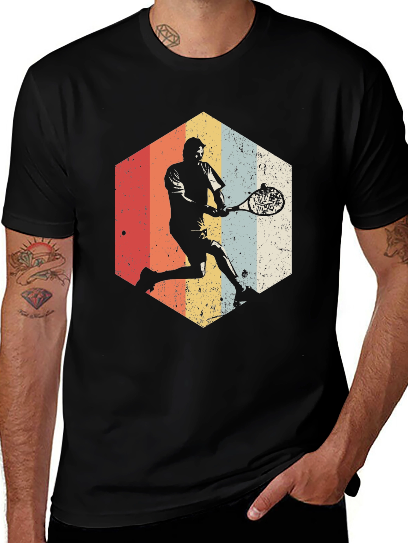 Variant 10 of Retro Tennis Player Graphic Tee