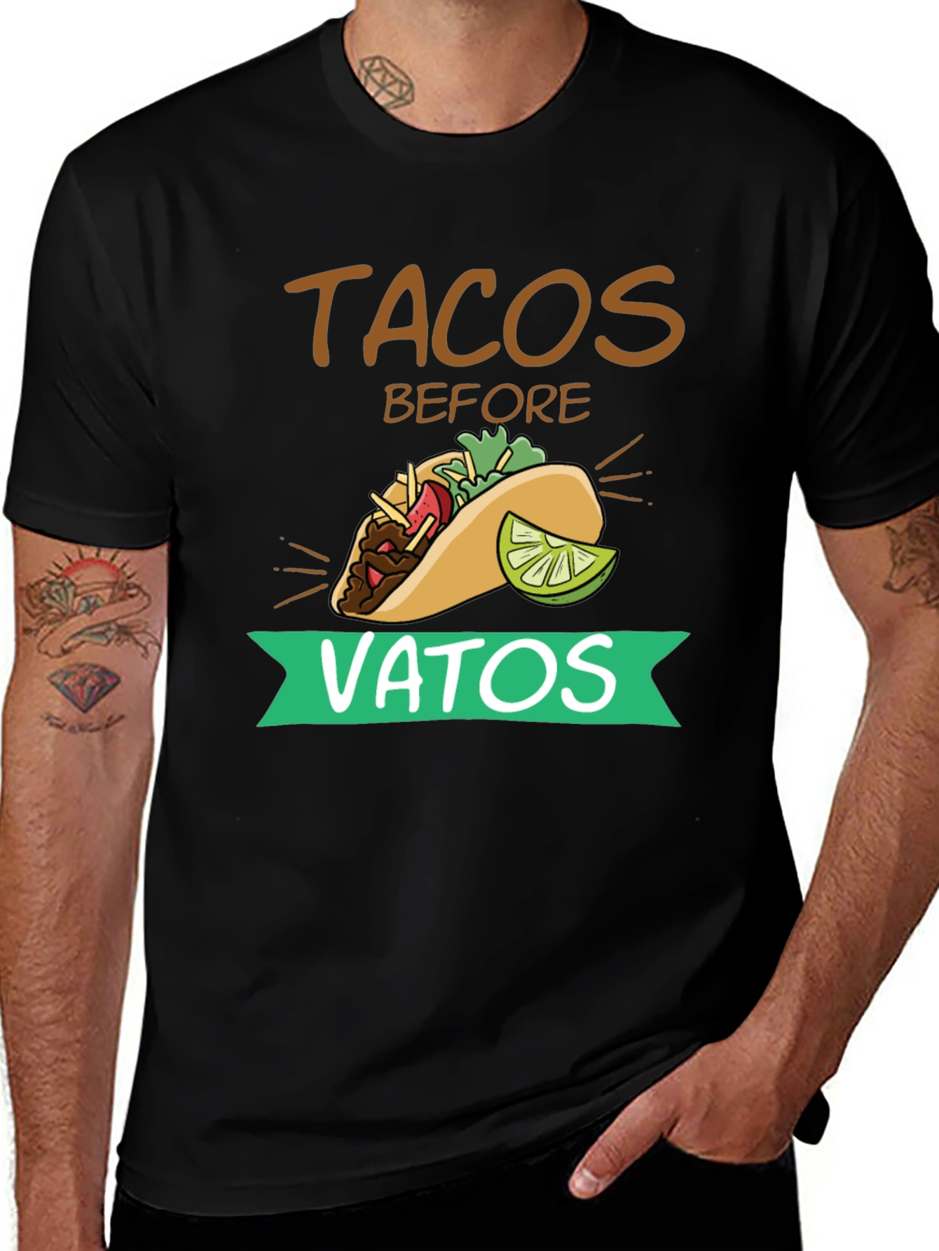 Variant 10 of Tacos Before Vatos Graphic T-Shirt