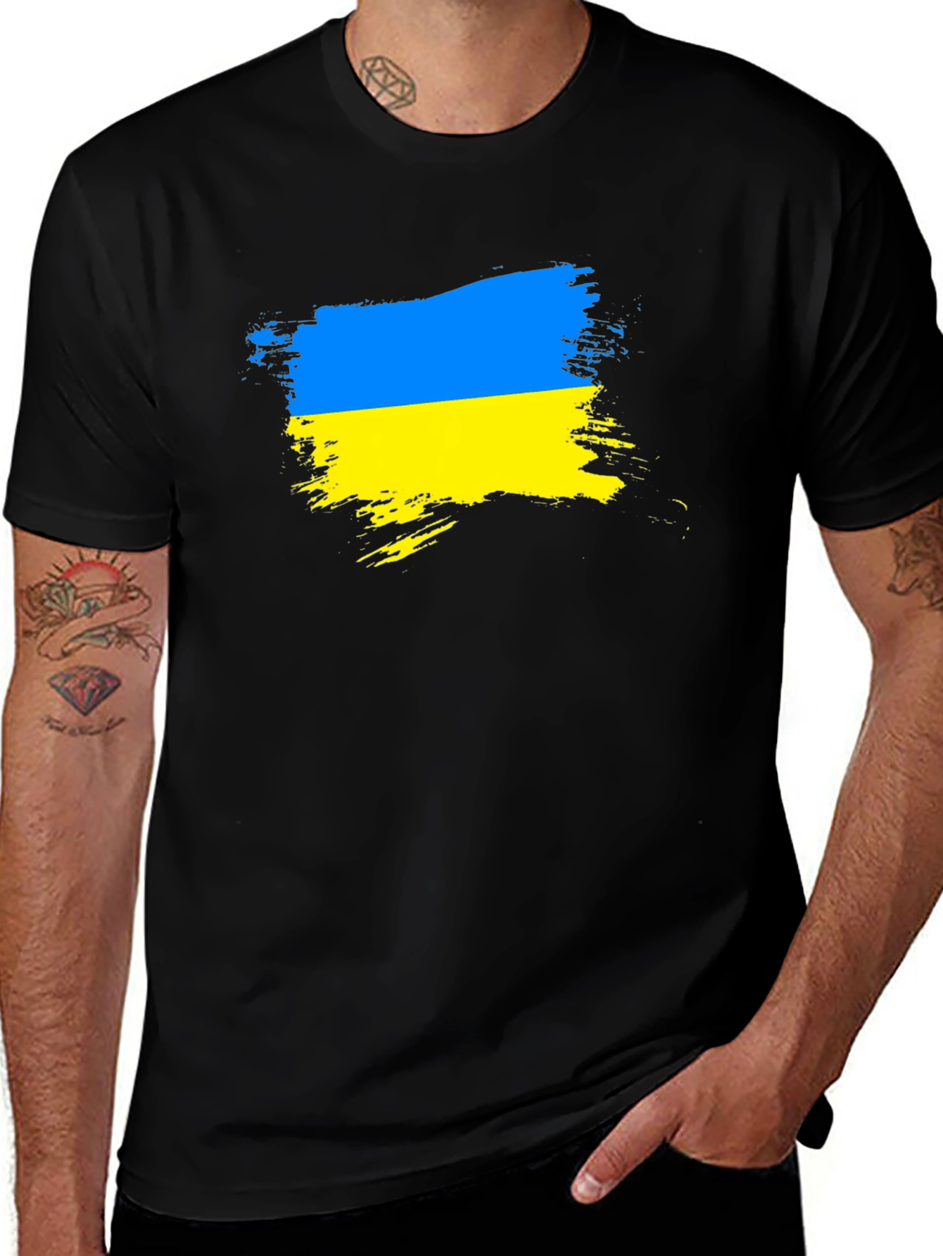 Variant 5 of Ukraine Flag T-Shirt: Support Ukraine!