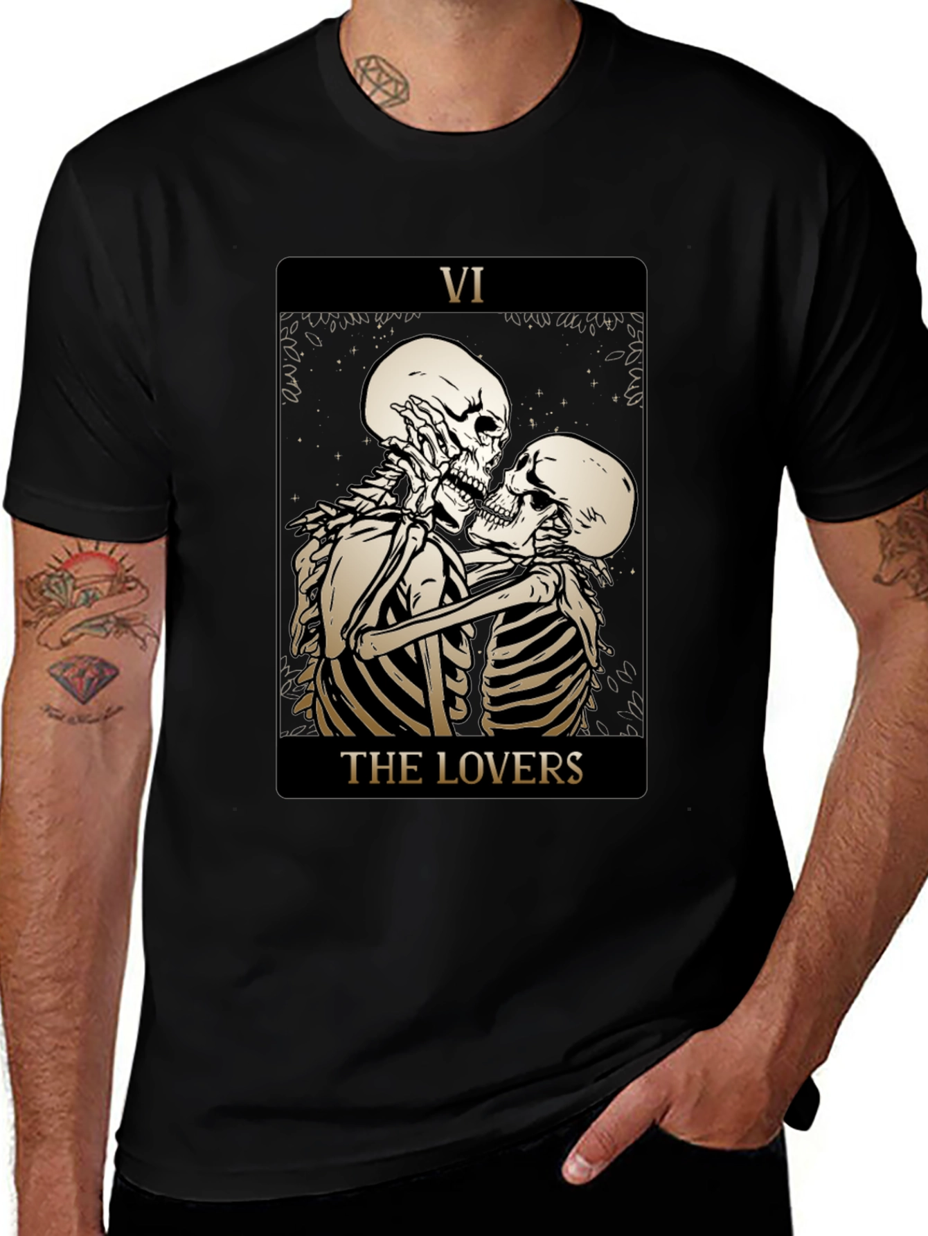 Variant 23 of Skeleton Lovers Tarot Card T-Shirt