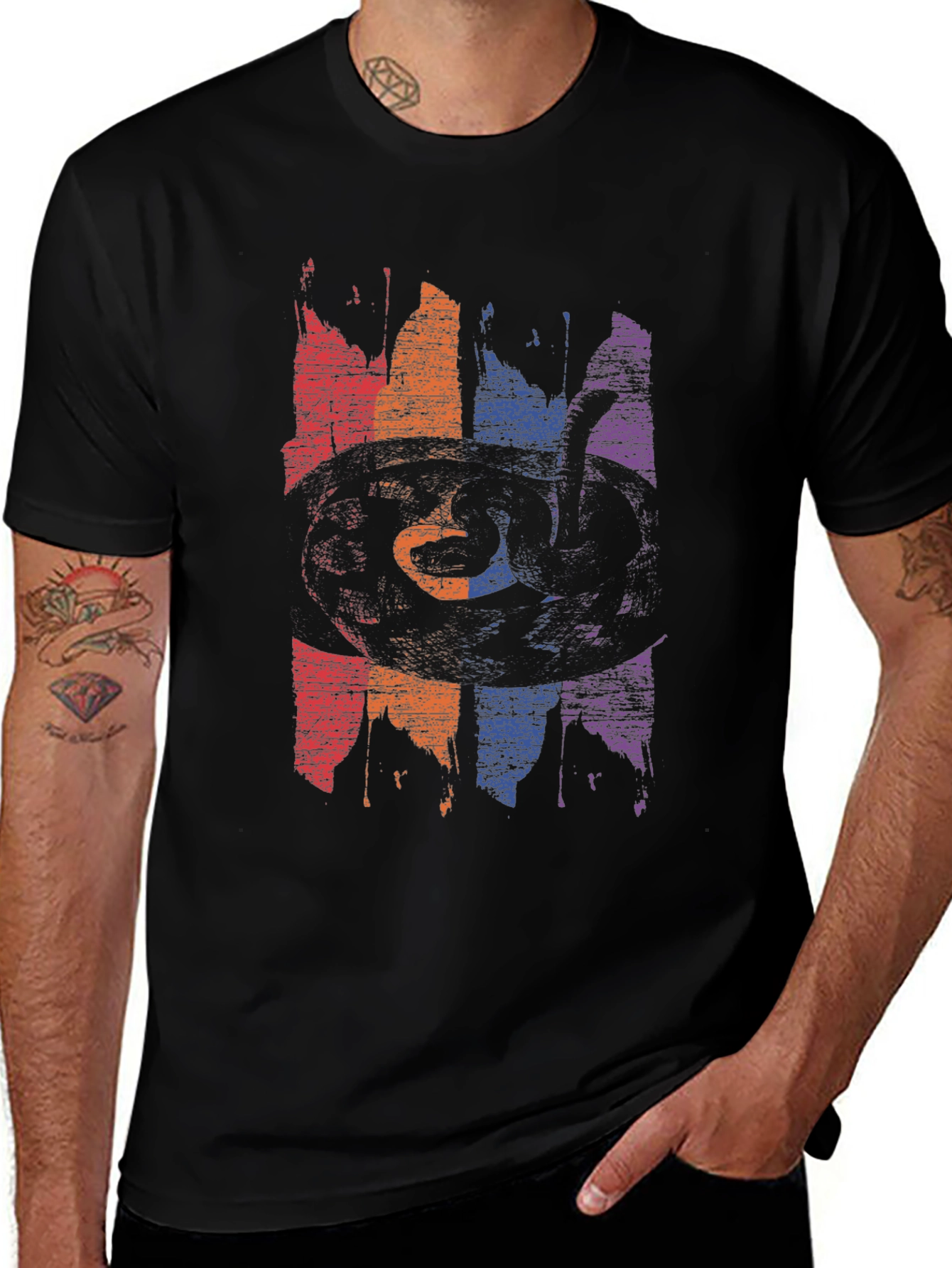 Variant 9 of Retro Snake Graphic T-Shirt - Vintage Style Tee