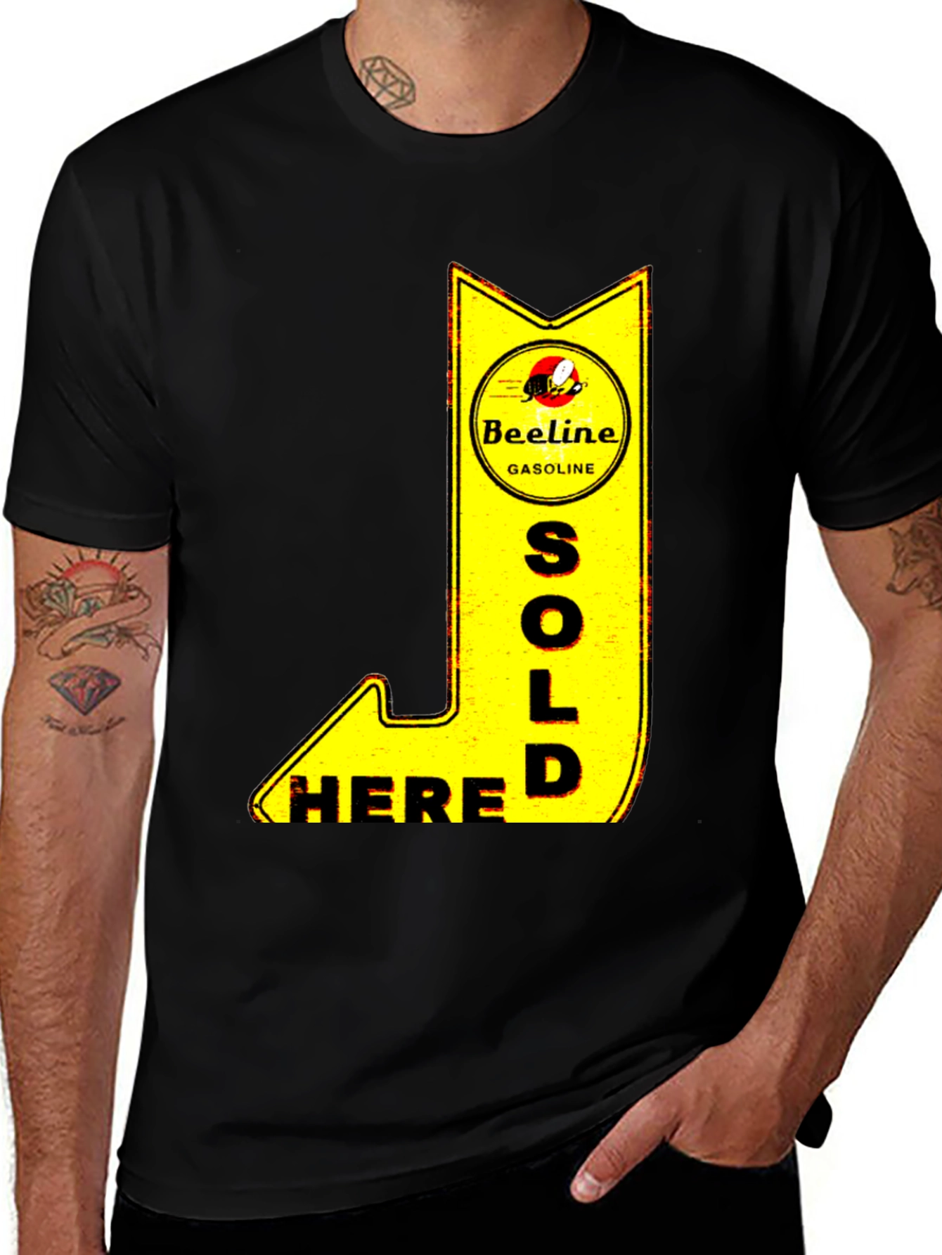 Variant 19 of Vintage Beeline Gasoline Sold Here T-Shirt