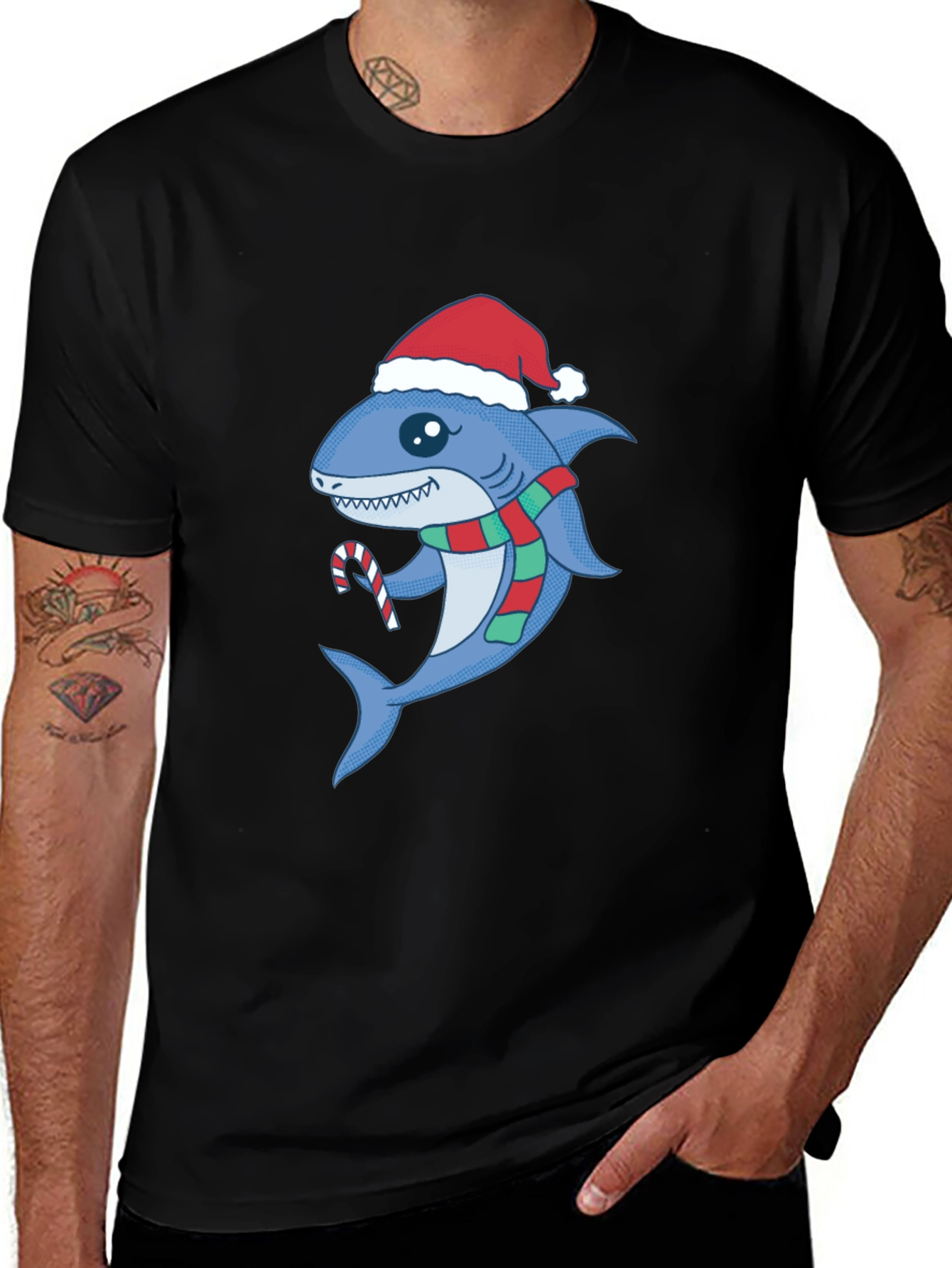 Variant 17 of Festive Shark Tee - Christmas Holiday Apparel
