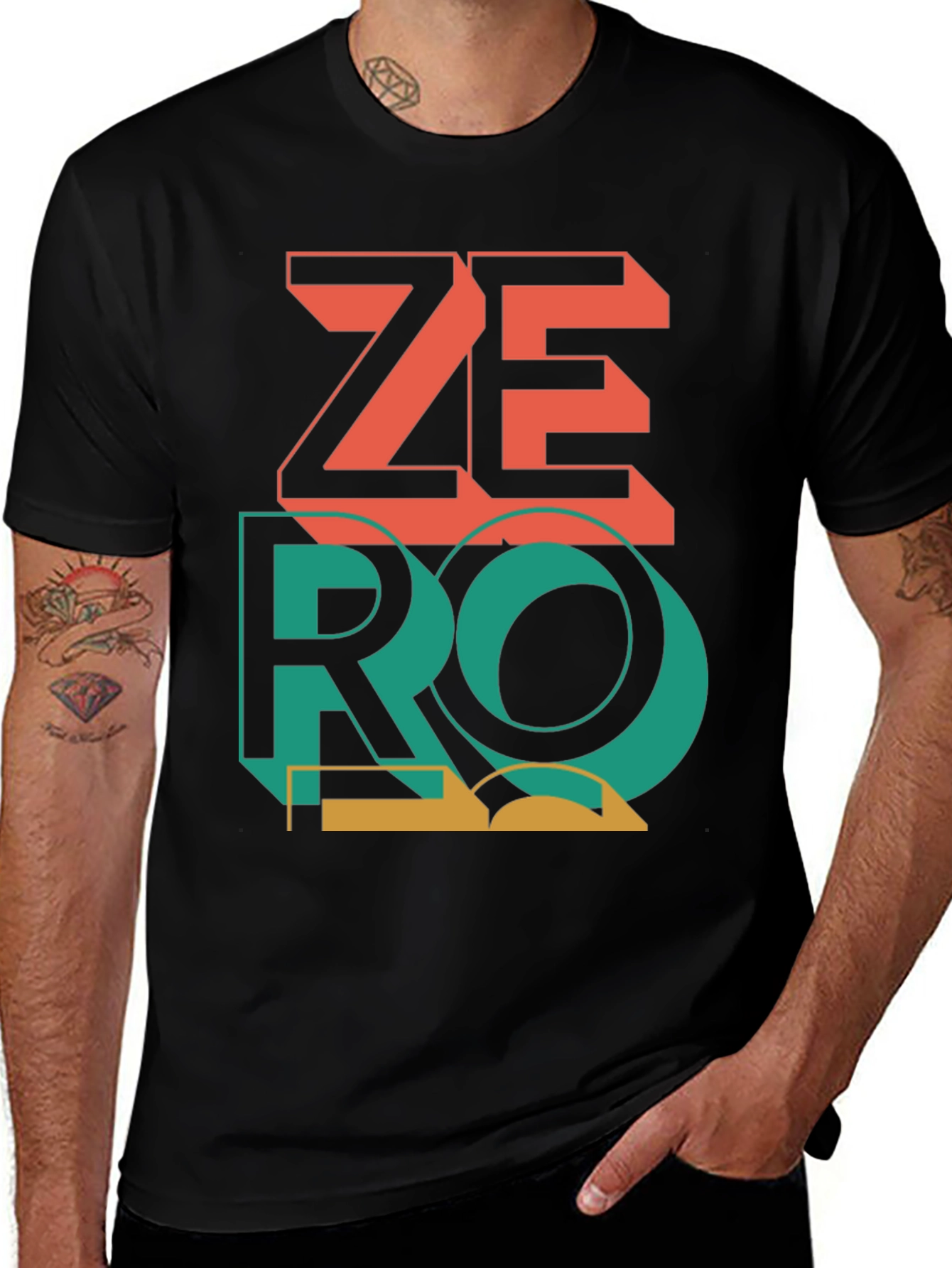 Variant 28 of Retro Zero Graphic T-Shirt - Bold Colorful Design