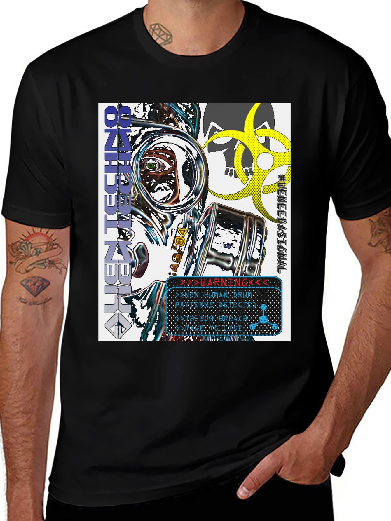 Variant 21 of Edgy Techno Graphic Print T-Shirt