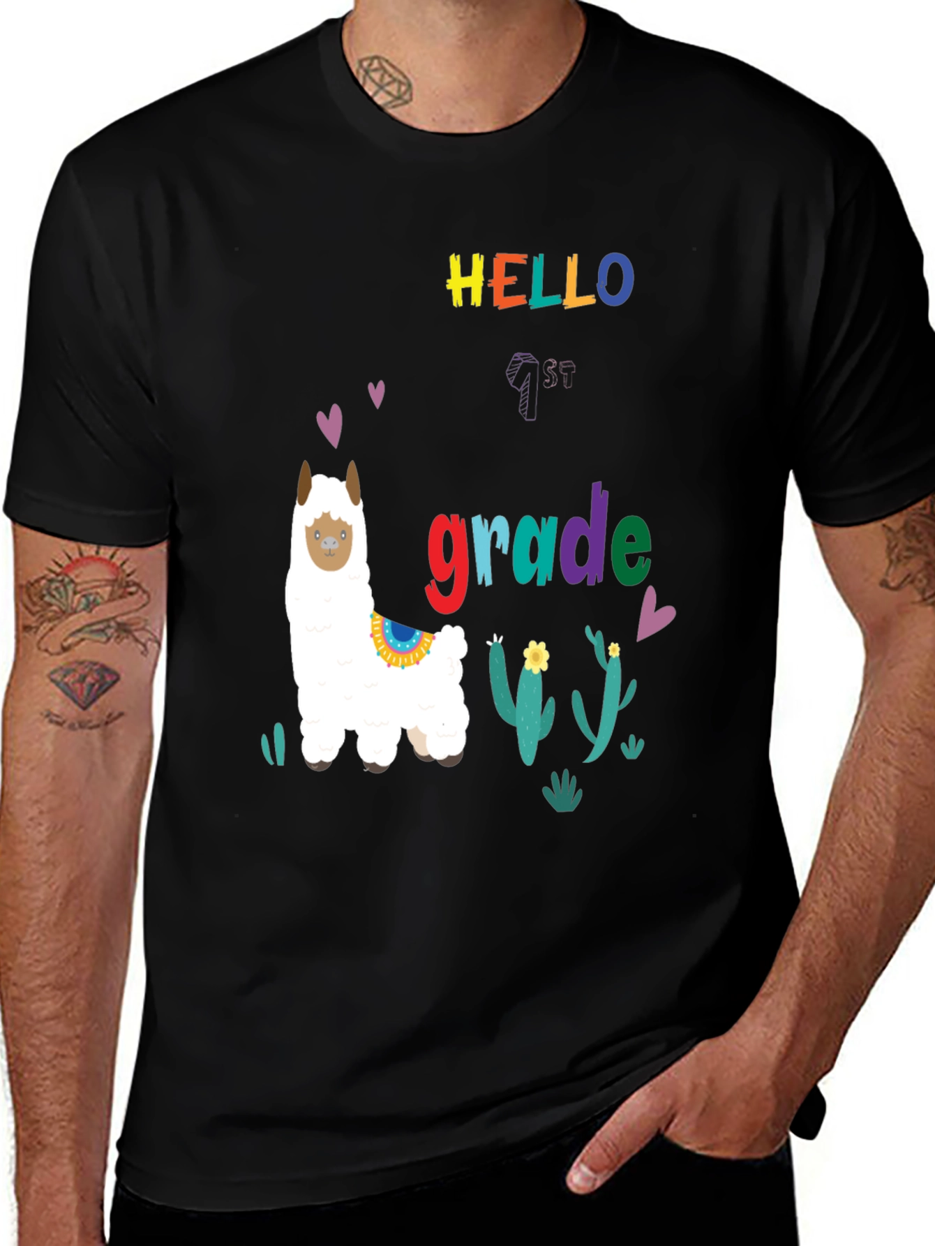 Variant 8 of Hello Grade Llama Tee - Back to School T-Shirt