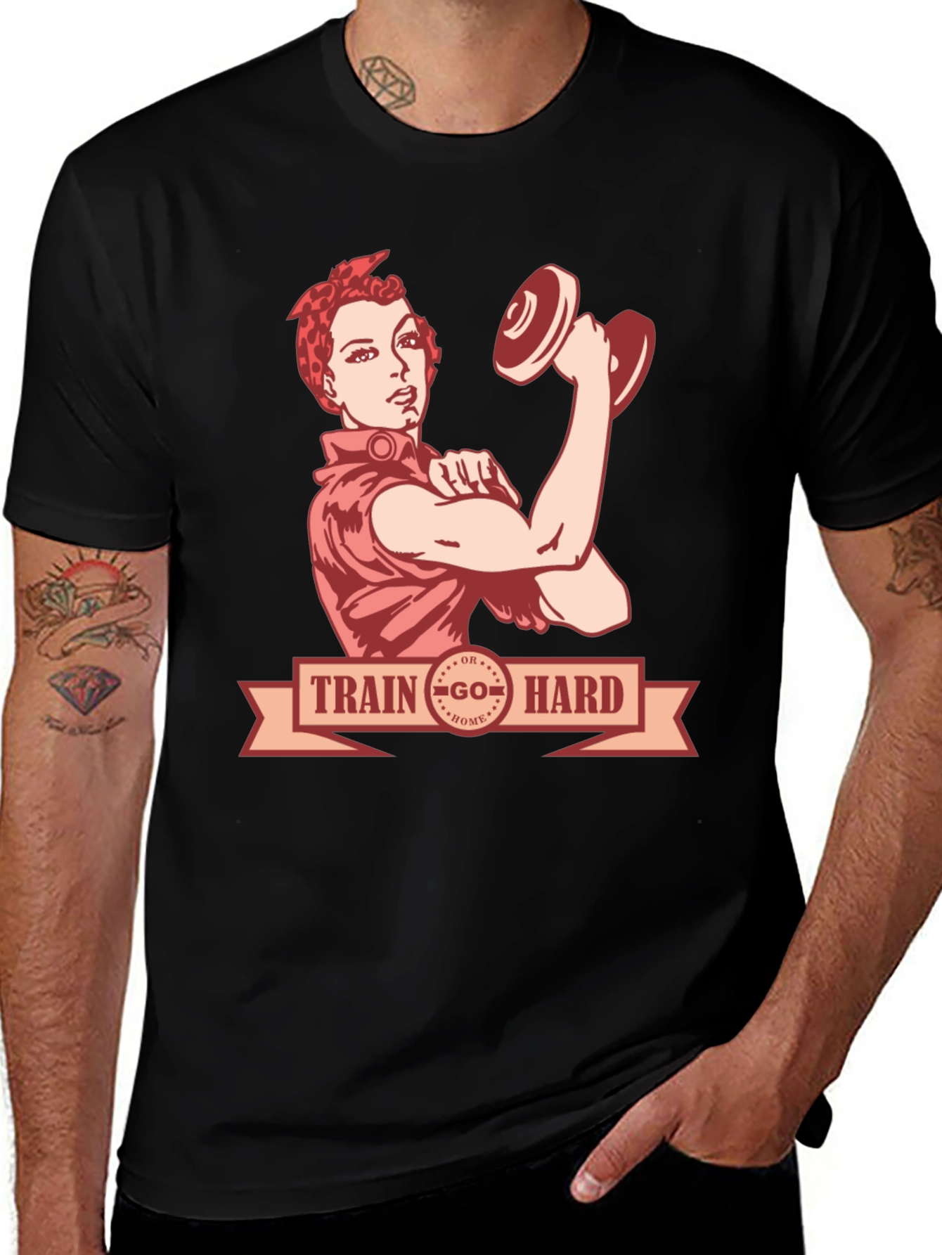 Variant 11 of Retro "Train Hard" Graphic T-Shirt