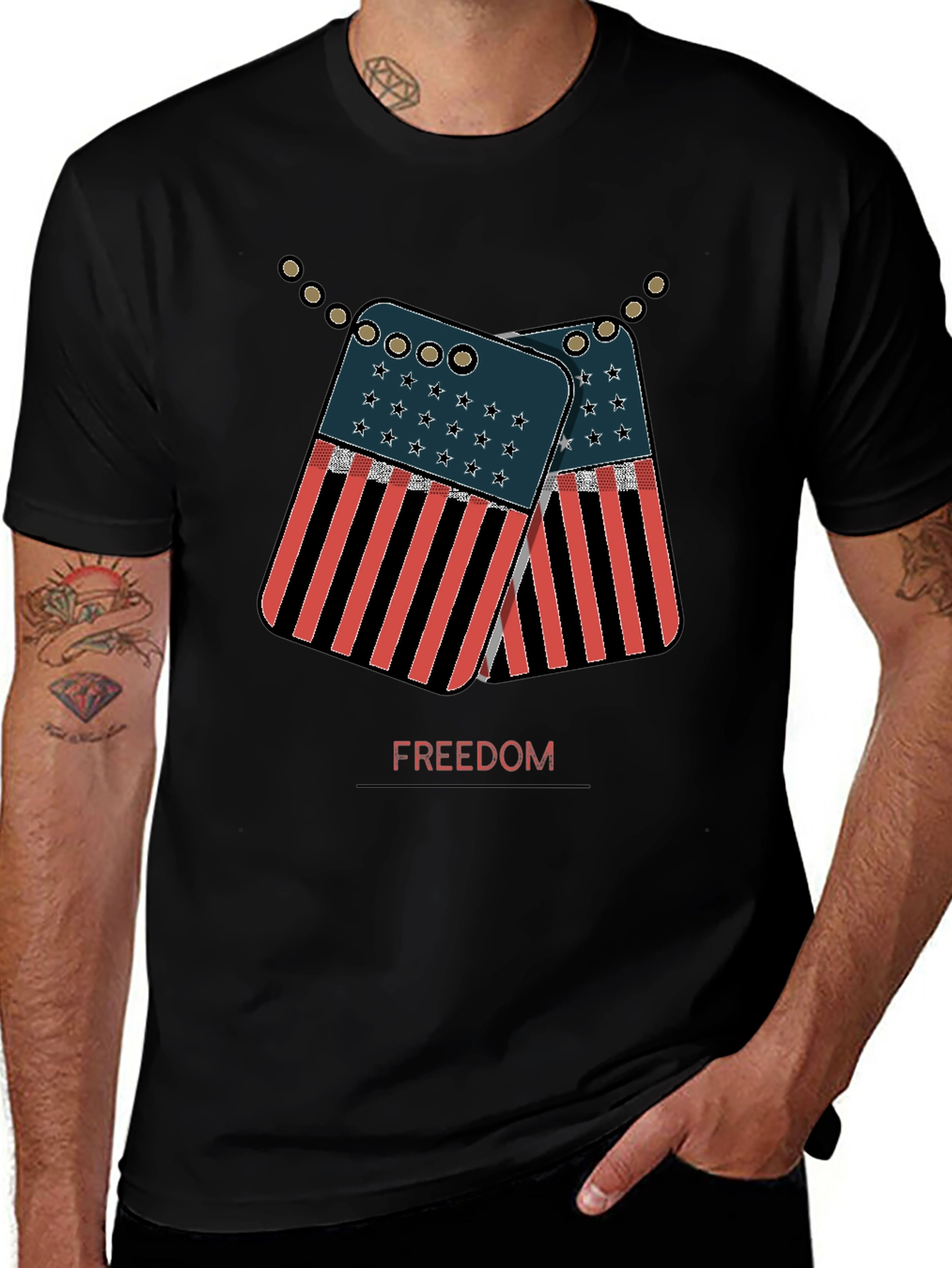 Variant 8 of Freedom Dog Tag Graphic Tee