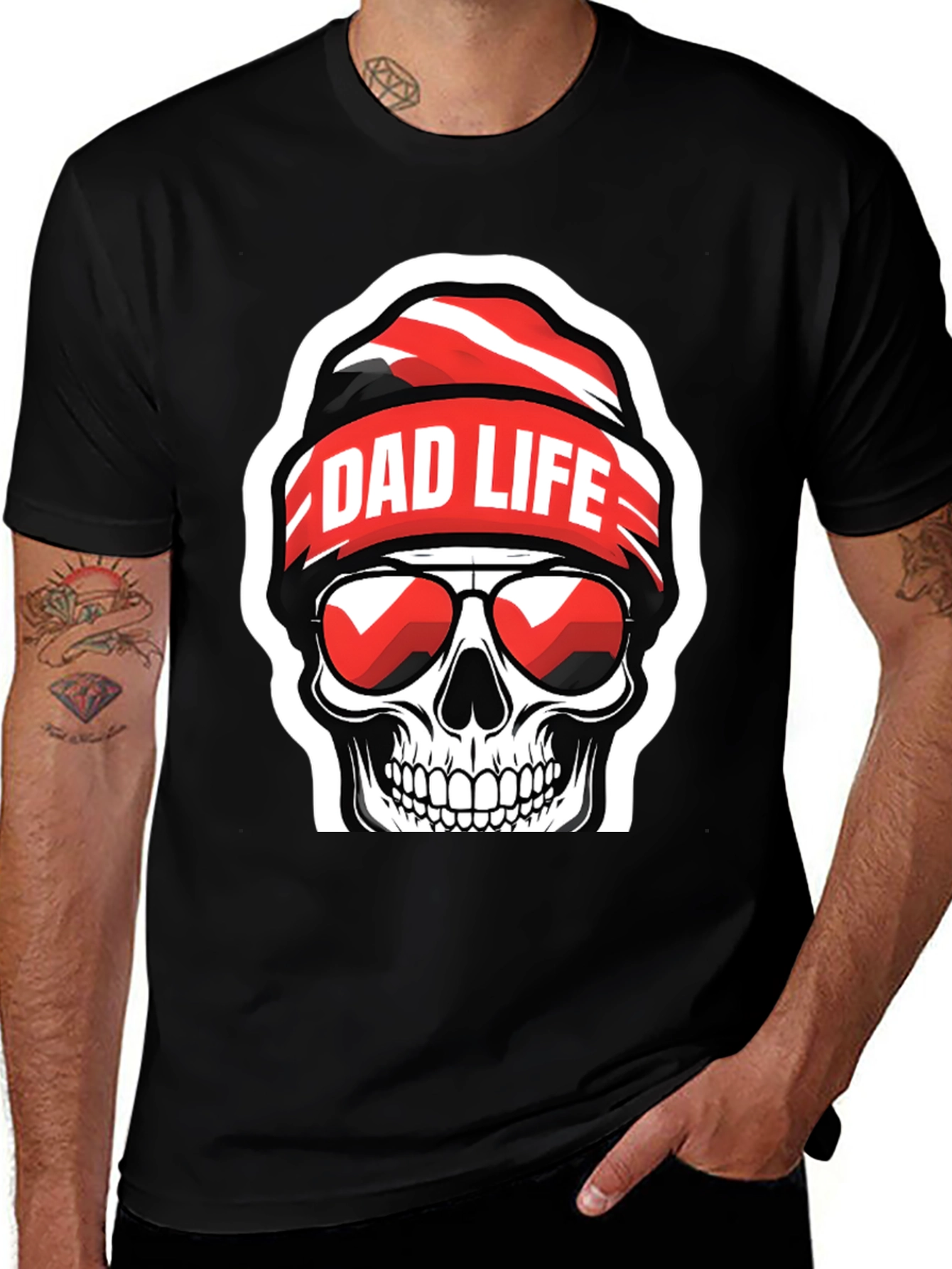 Dad Life Skull Graphic T-Shirt