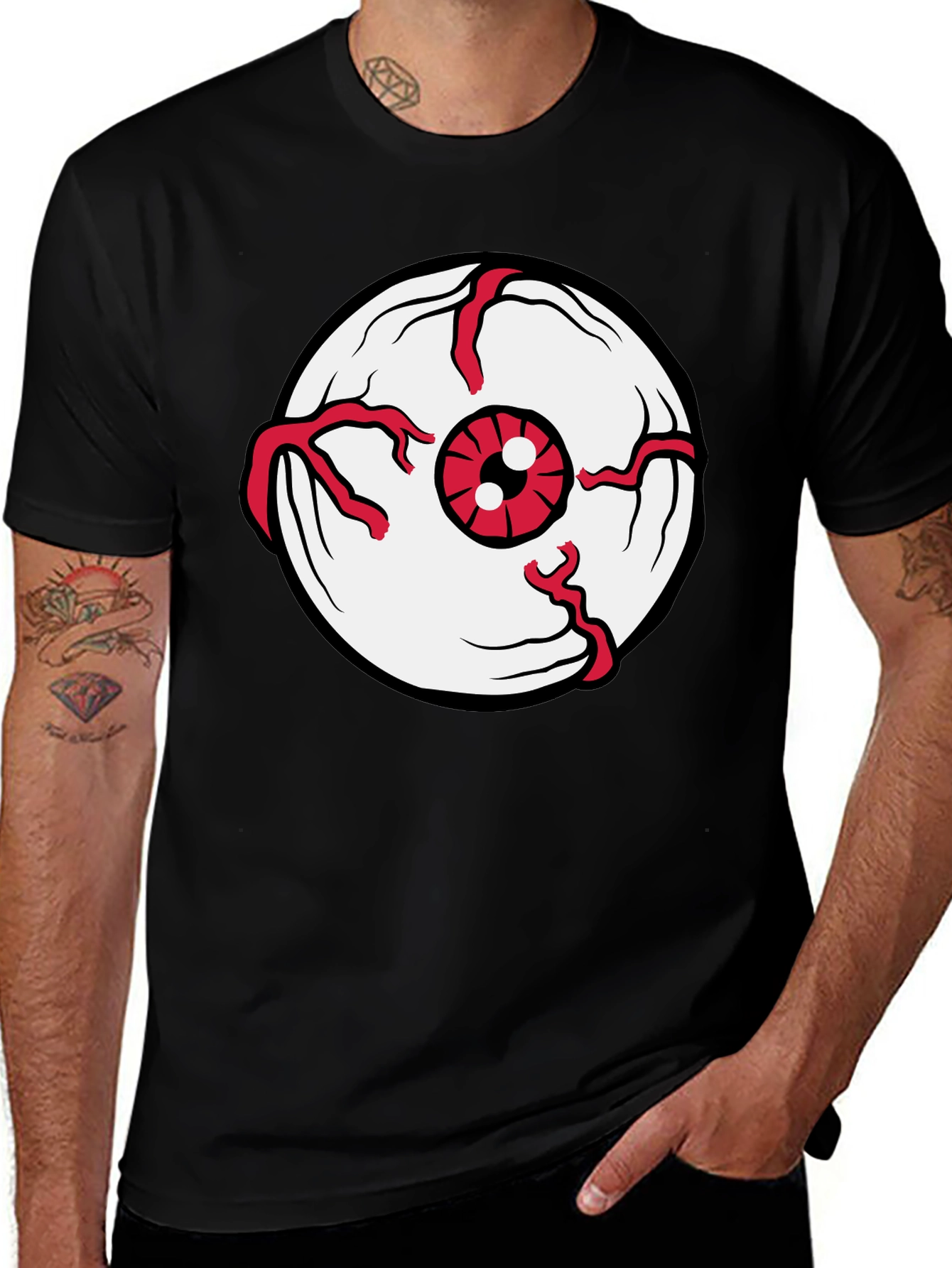 Variant 5 of Creepy Eyeball Graphic T-Shirt - Halloween Ready