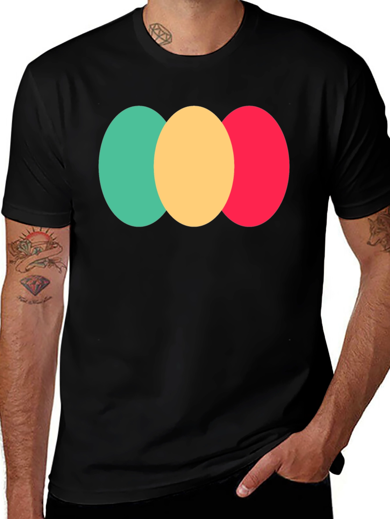 Variant 28 of Modern Graphic T-Shirt with Abstract Oval Design