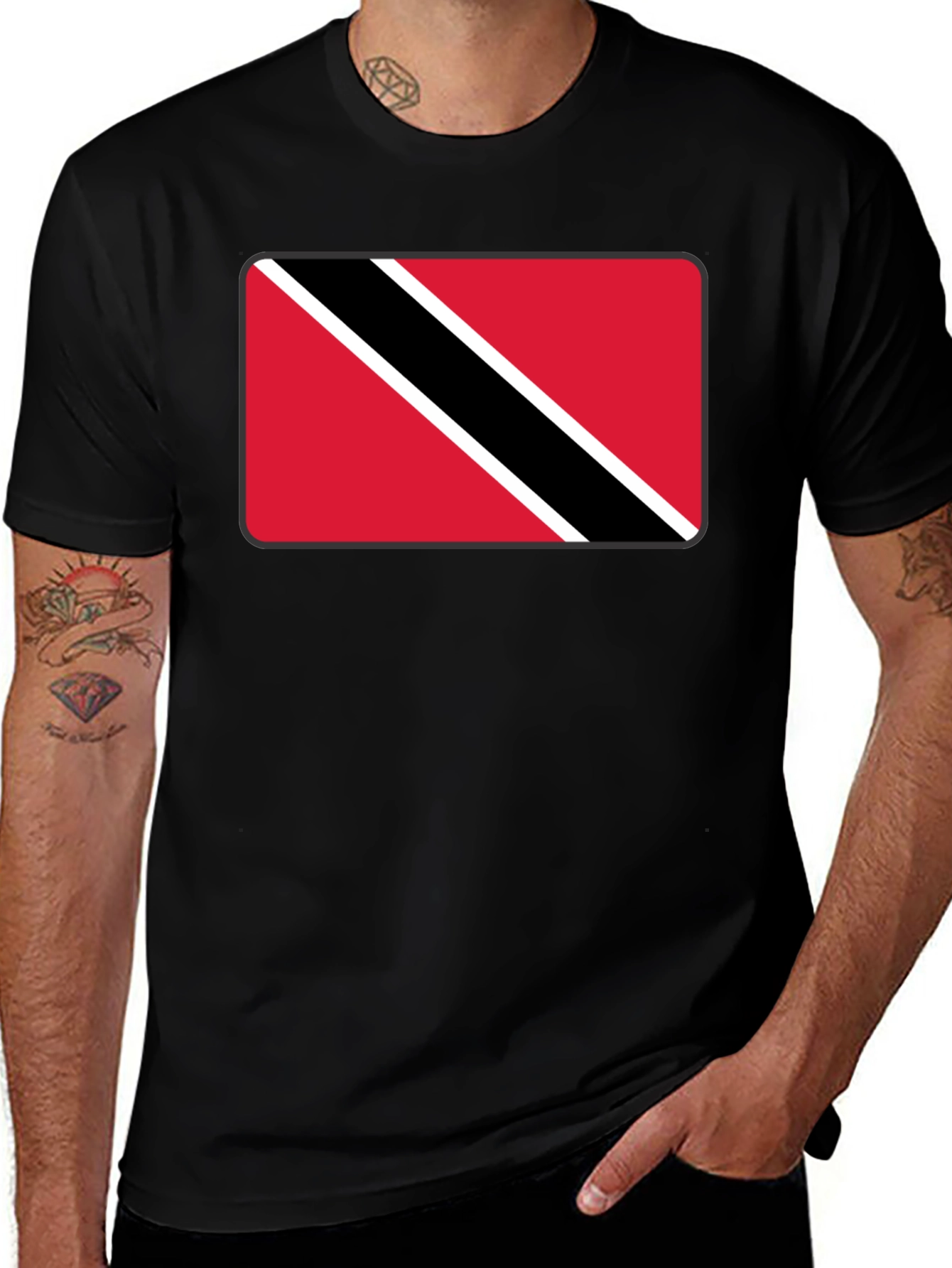 Trinidad & Tobago Flag Graphic Tee - Black