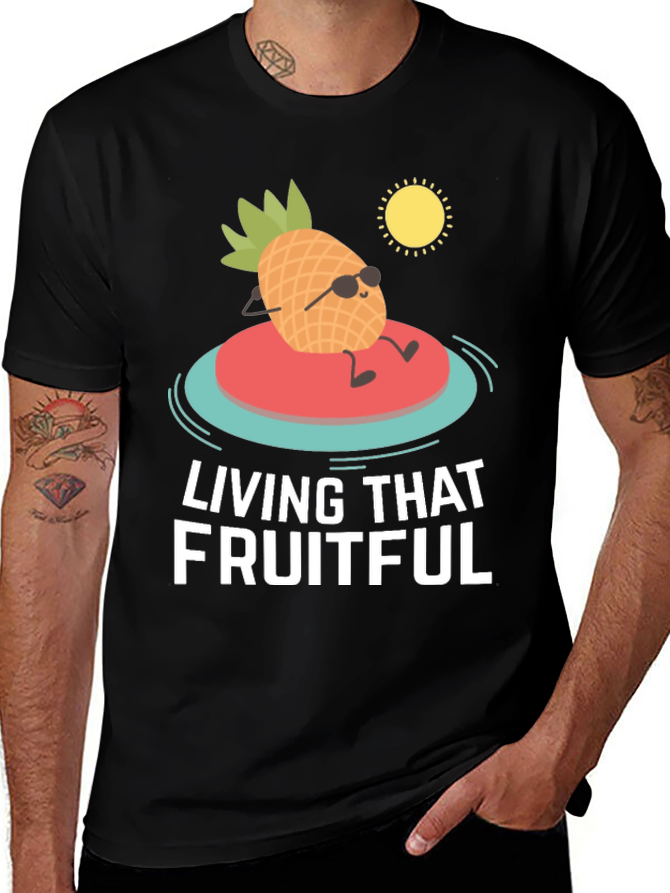 Variant 26 of Living That Fruitful Life Pineapple T-Shirt